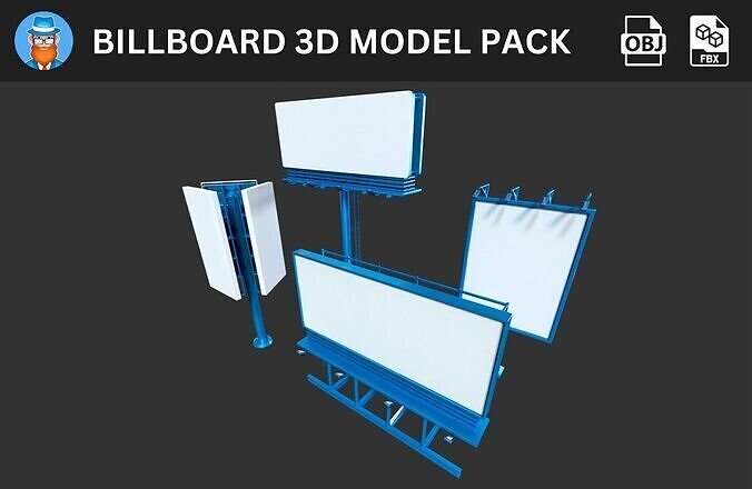 Billboard Empty 3D Model Pack 3D model