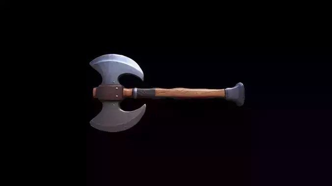 3d Render Sharp Axe With A Wooden Handle