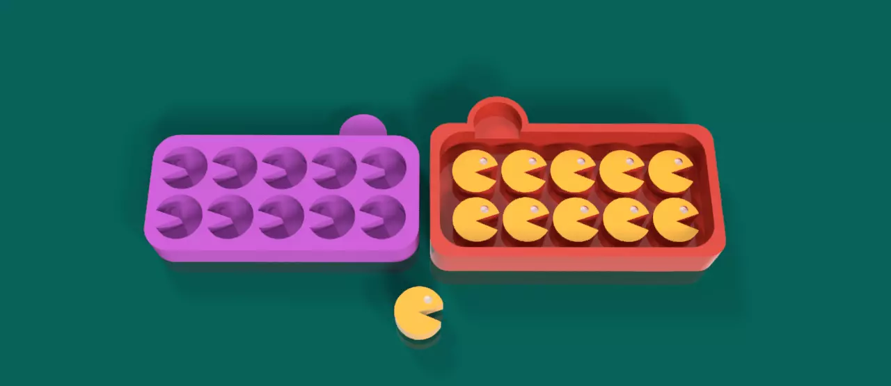 Pac Man Cavity Mold Fun Easy Efficient Free 3D print model