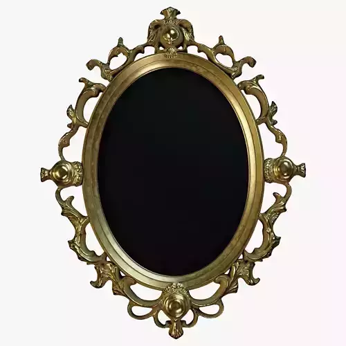 Oval Mirror Frame PBR Low-poly 3D model
