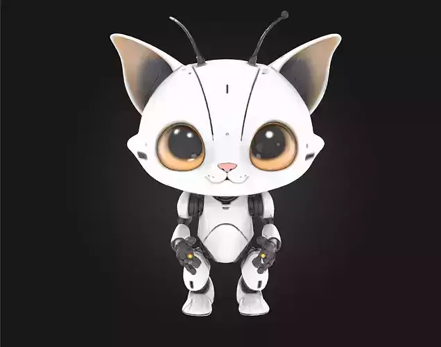 Chibi Robotic  Printable Figurine  Cute and Futuristic Design