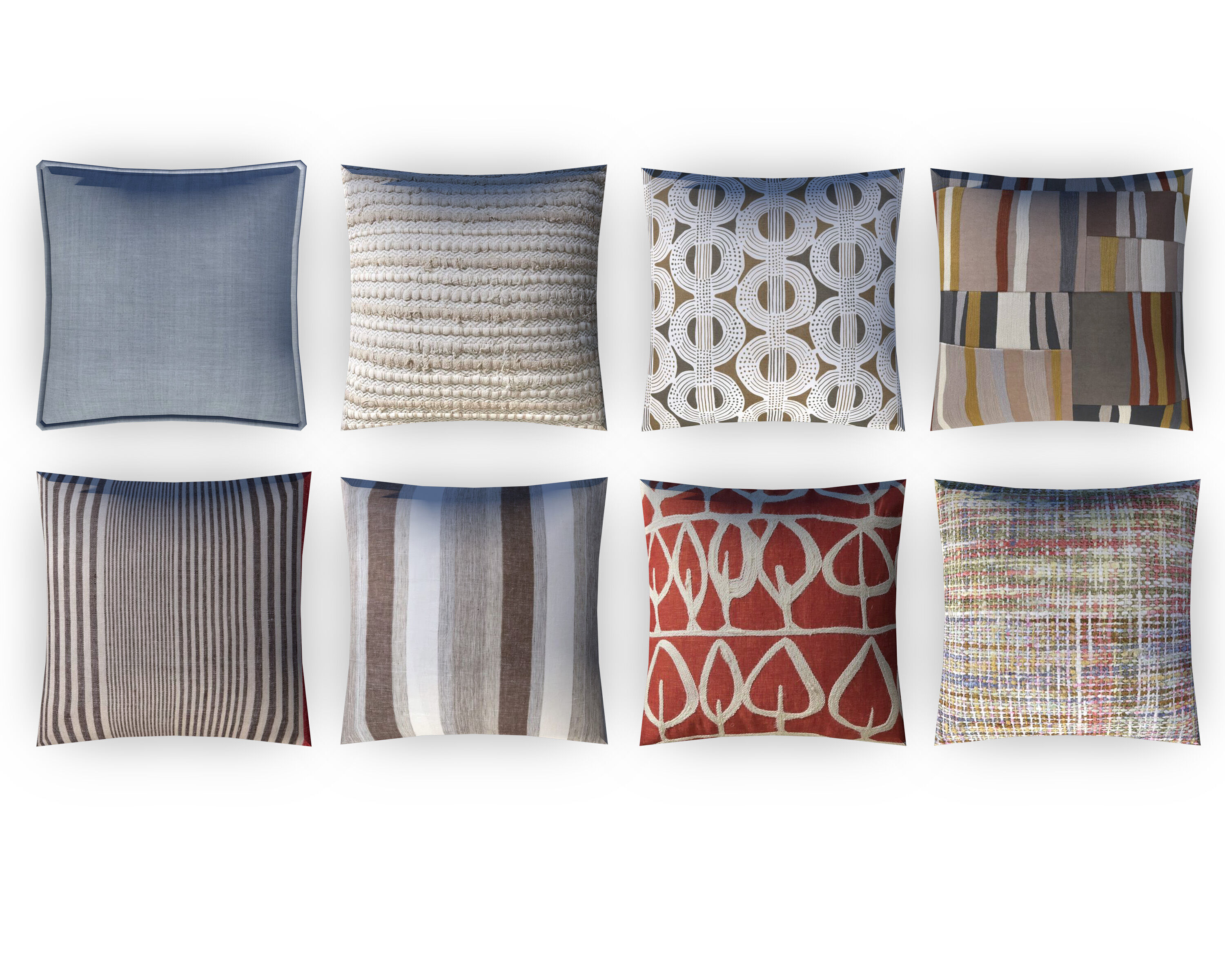 Fabric Pillow pack 8 Low-poly 3D model_1