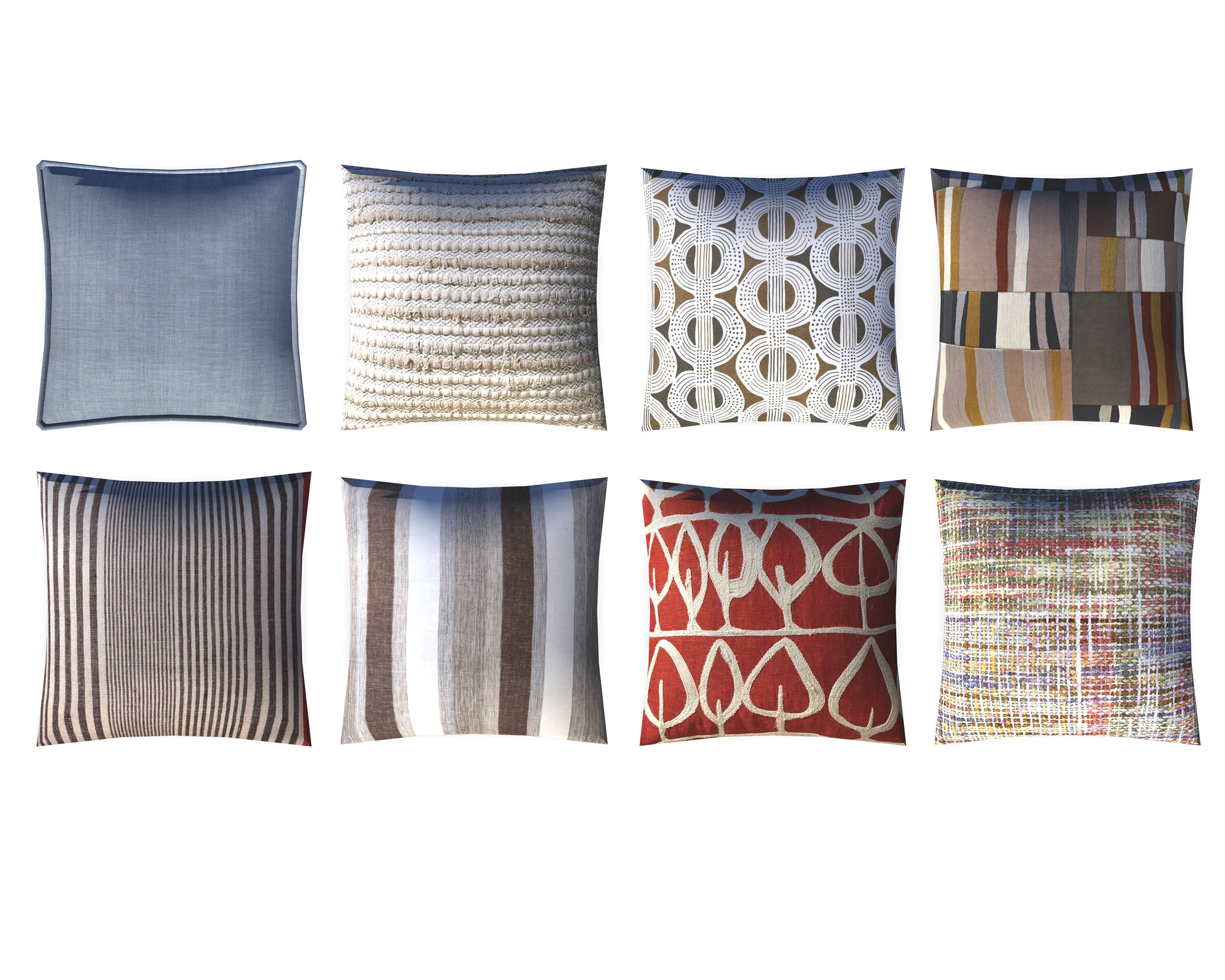 Fabric Pillow pack 8 Low-poly 3D model_3