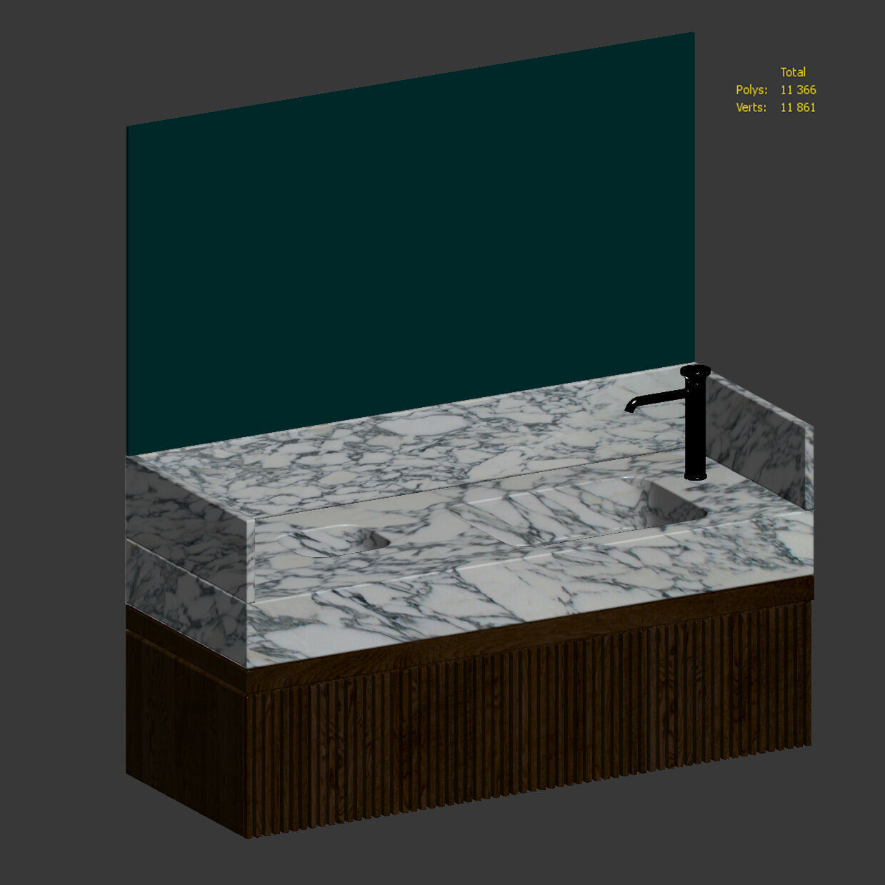 Marble sink 3D model_2