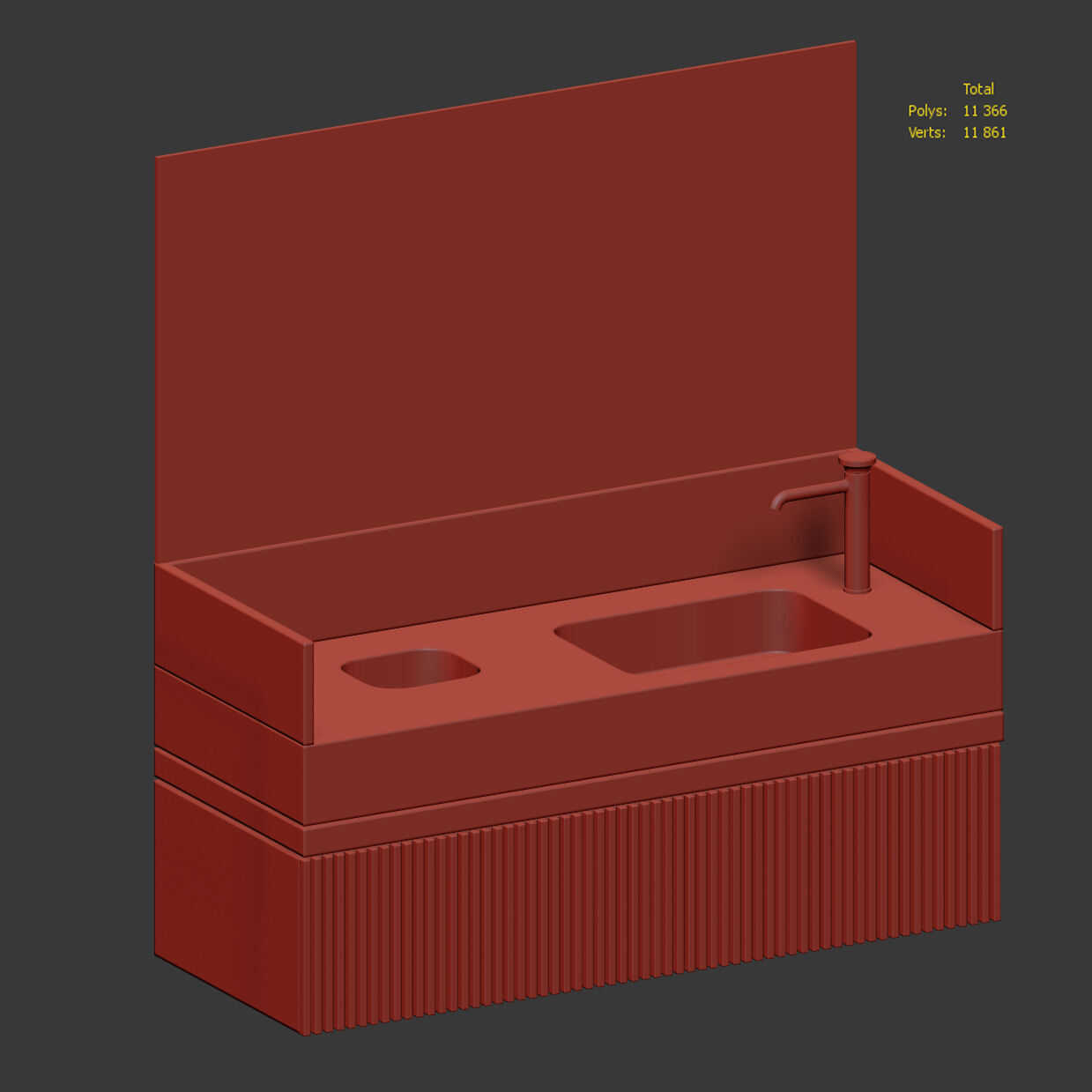 Marble sink 3D model_4