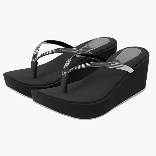 Women slipper 18 Low-poly 3D model