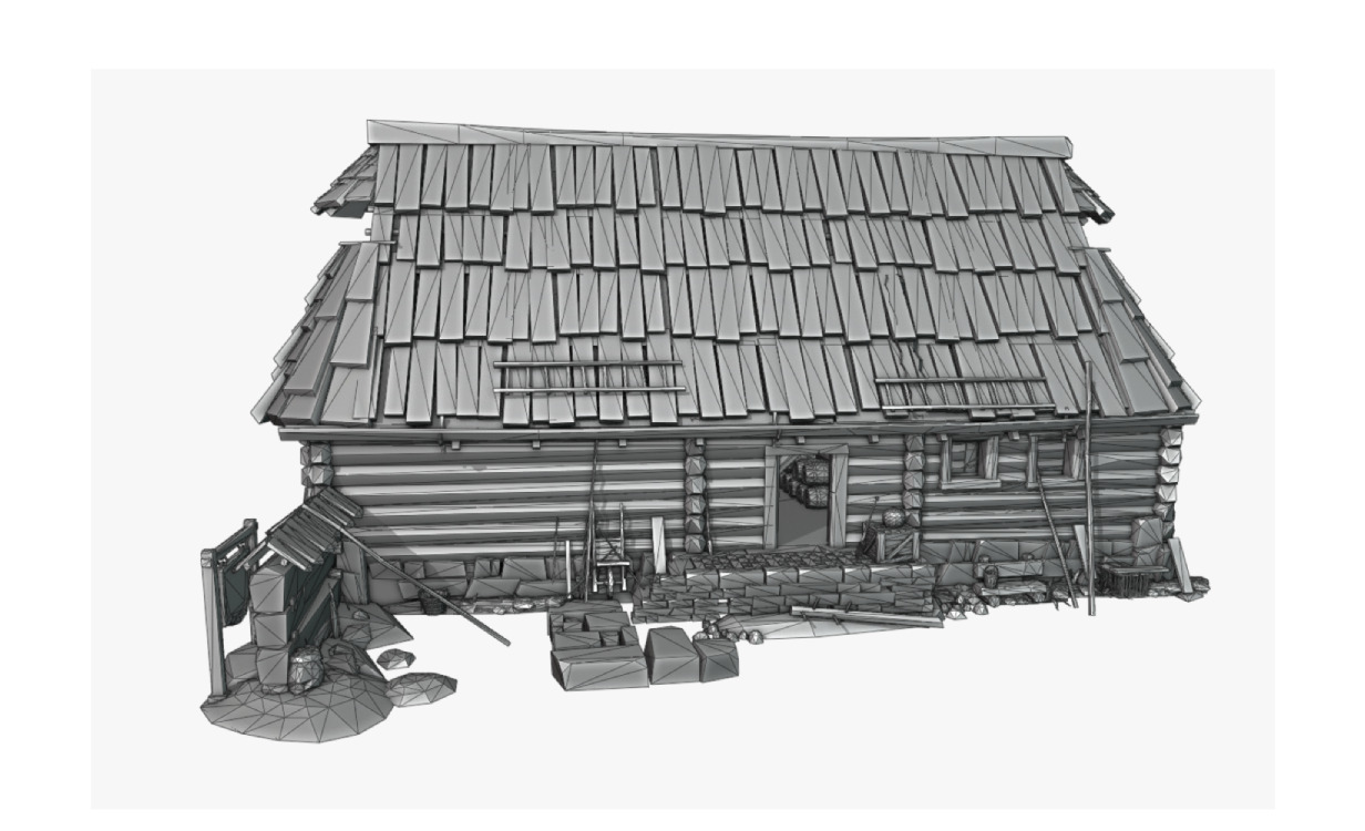 Stylized Low-Poly Game Village House for Creative Projects Free low-poly 3D model_16