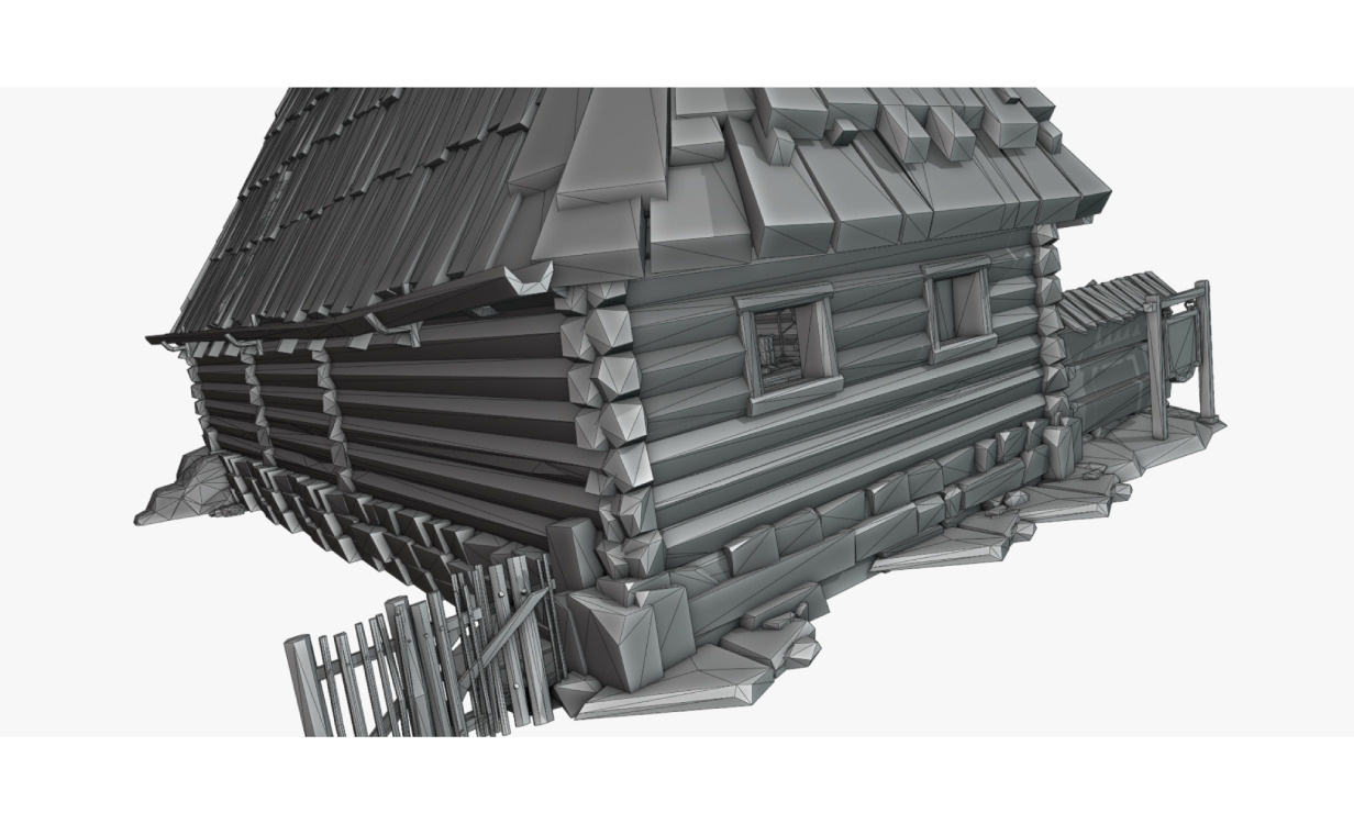 Stylized Low-Poly Game Village House for Creative Projects Free low-poly 3D model_21