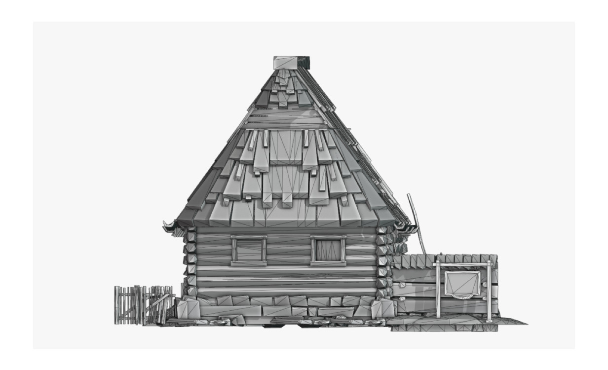 Stylized Low-Poly Game Village House for Creative Projects Free low-poly 3D model_18