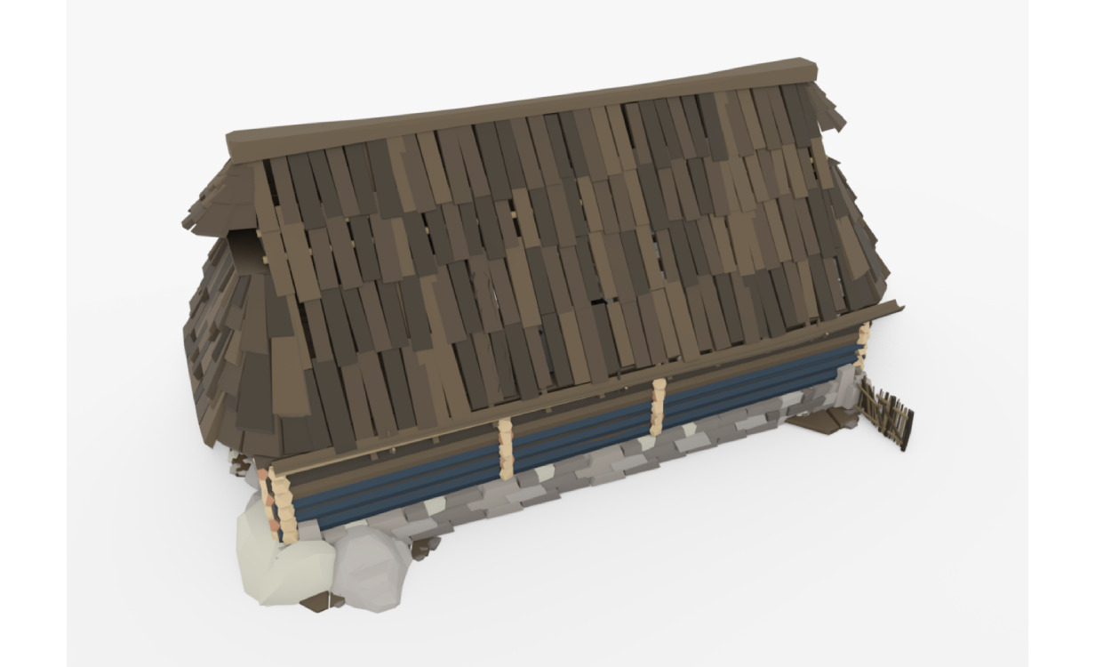 Stylized Low-Poly Game Village House for Creative Projects Free low-poly 3D model_2