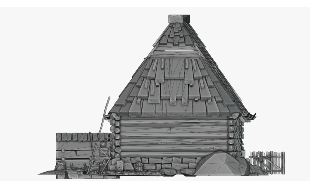 Stylized Low-Poly Game Village House for Creative Projects Free low-poly 3D model_19