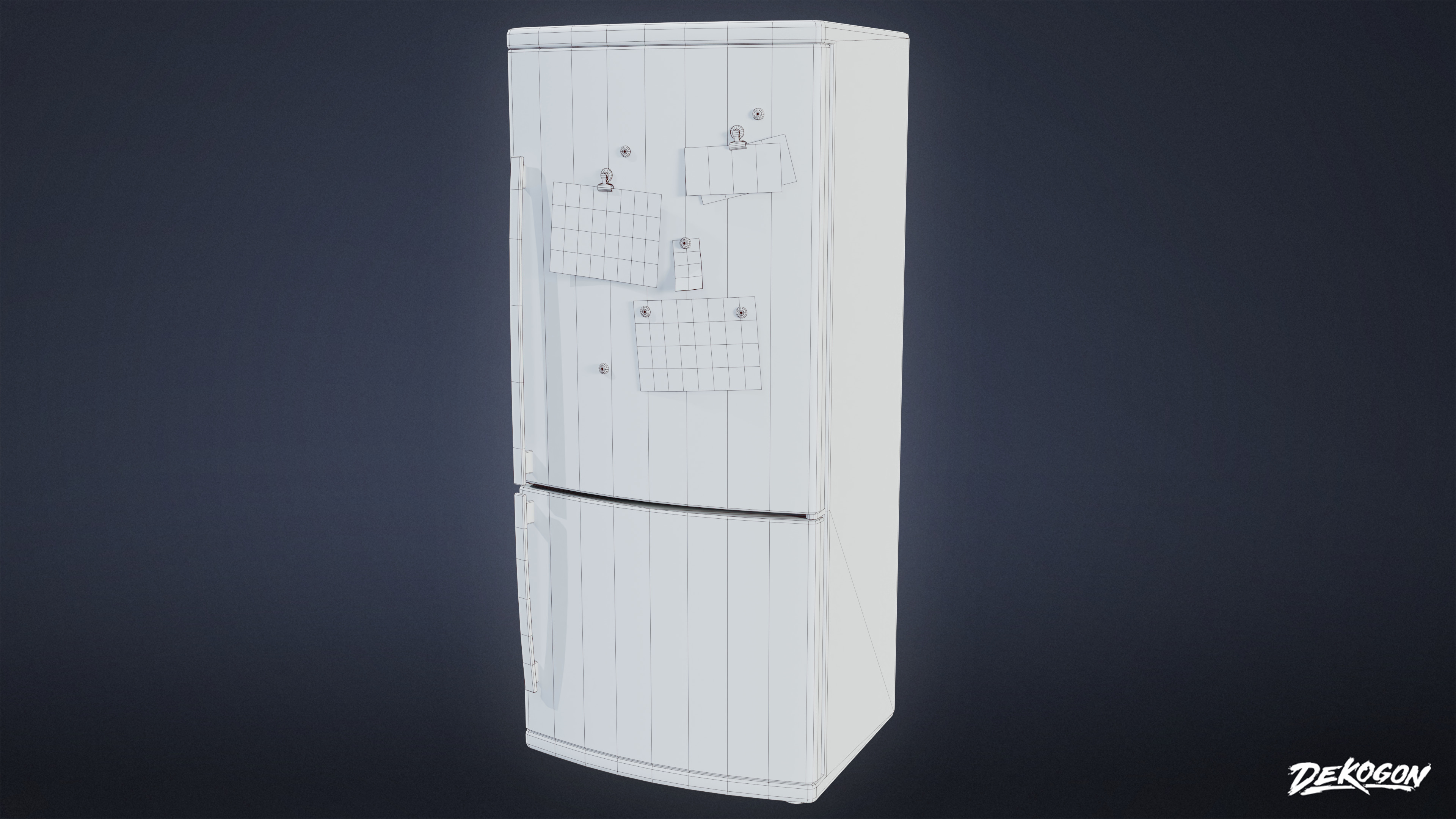 SUBURBS - Refrigerator 04 - LOW POLY AND NANITE Low-poly 3D model_9