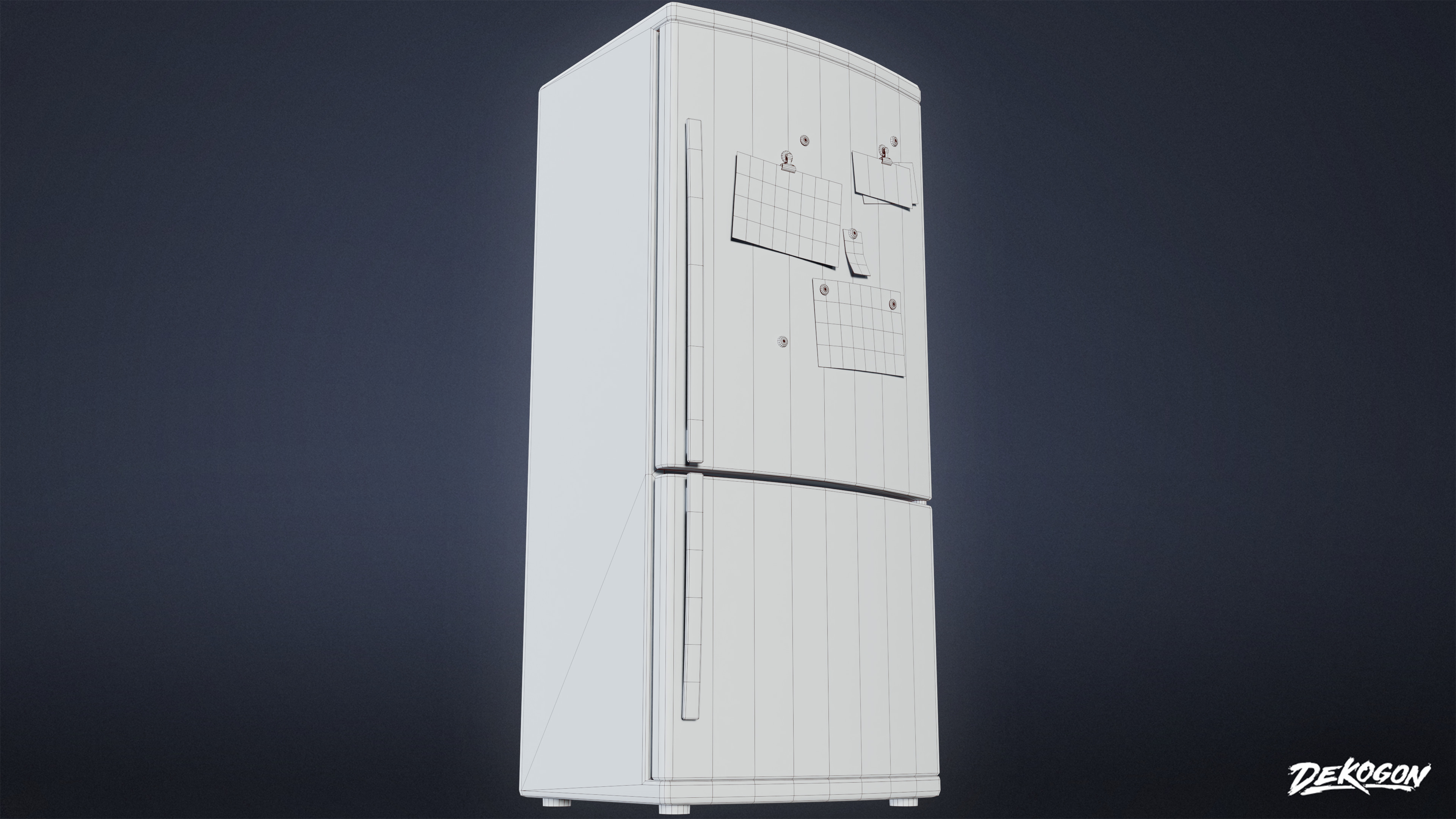 SUBURBS - Refrigerator 04 - LOW POLY AND NANITE Low-poly 3D model_8