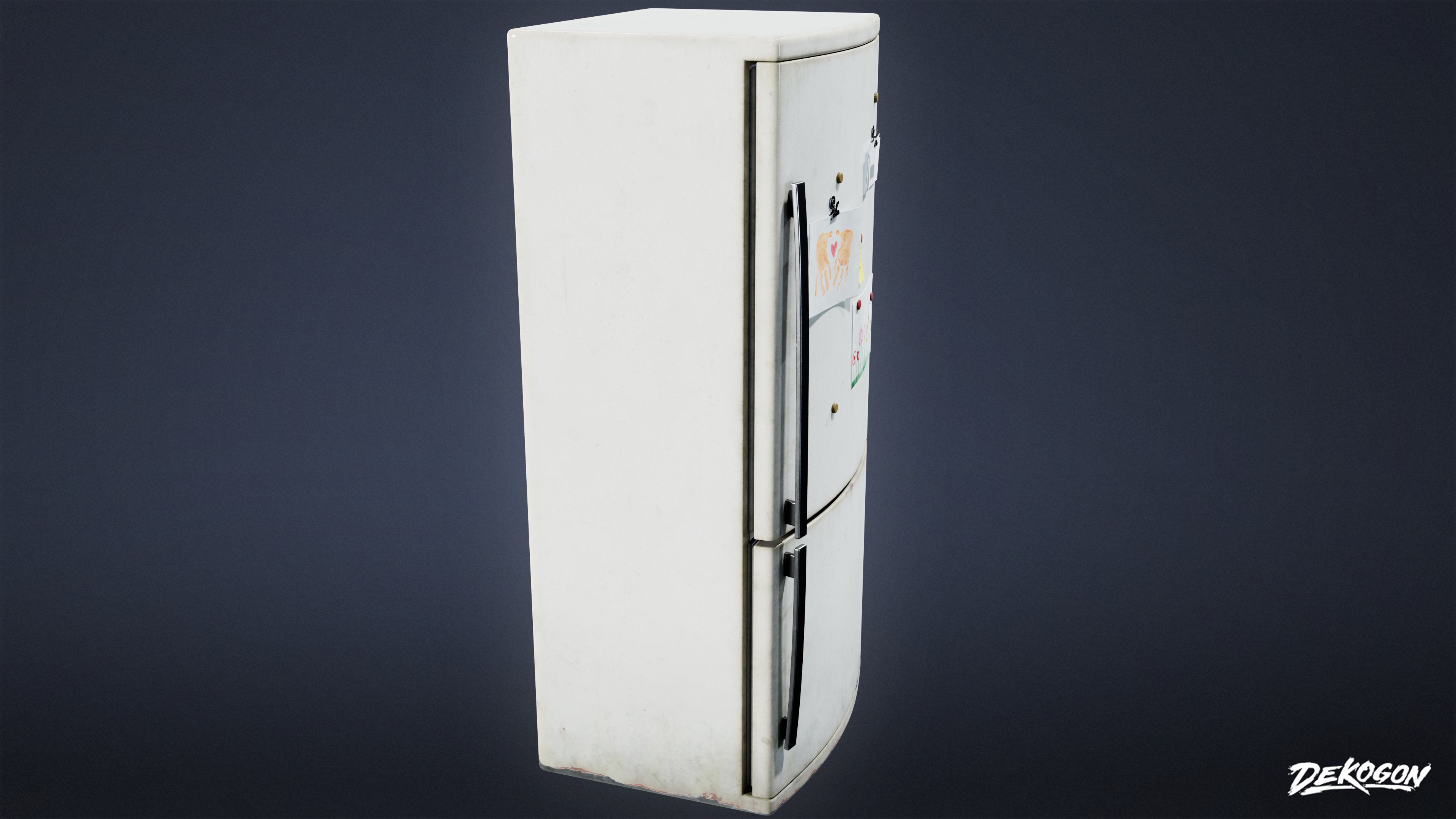 SUBURBS - Refrigerator 04 - LOW POLY AND NANITE Low-poly 3D model_3