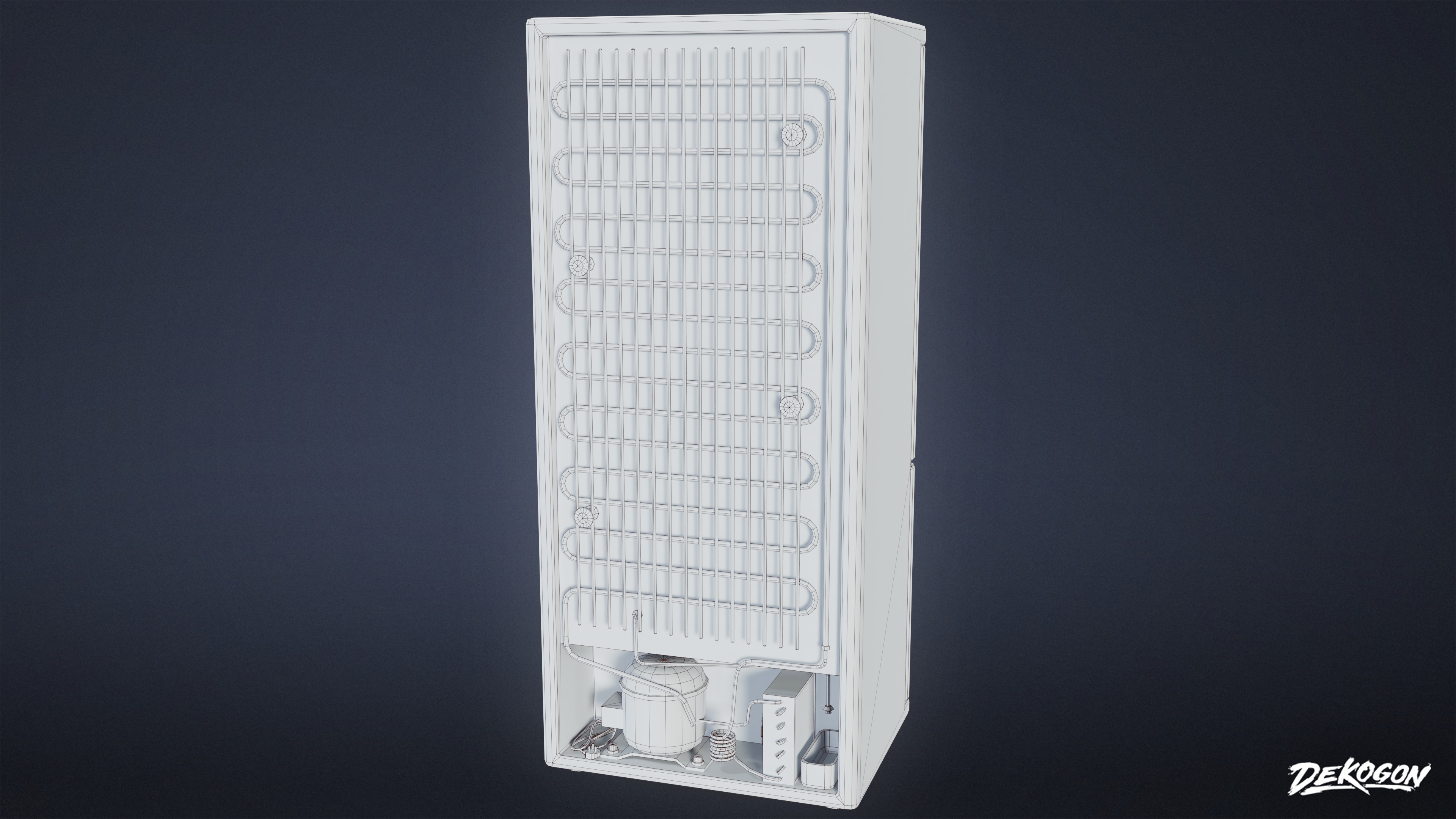 SUBURBS - Refrigerator 04 - LOW POLY AND NANITE Low-poly 3D model_10