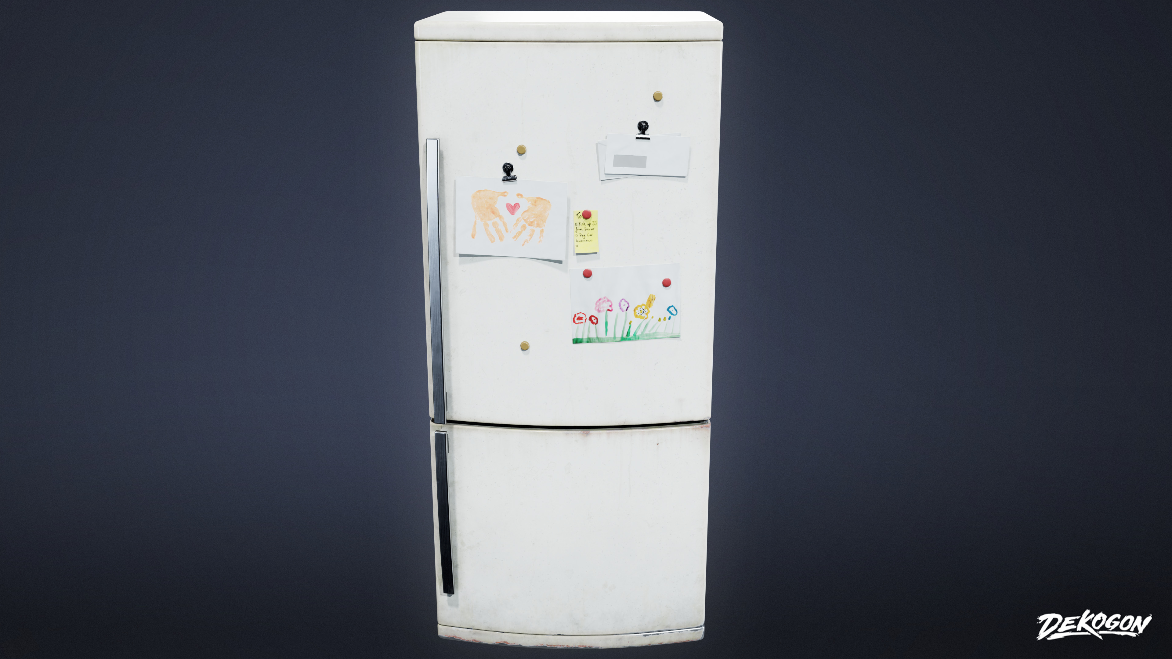 SUBURBS - Refrigerator 04 - LOW POLY AND NANITE Low-poly 3D model_2