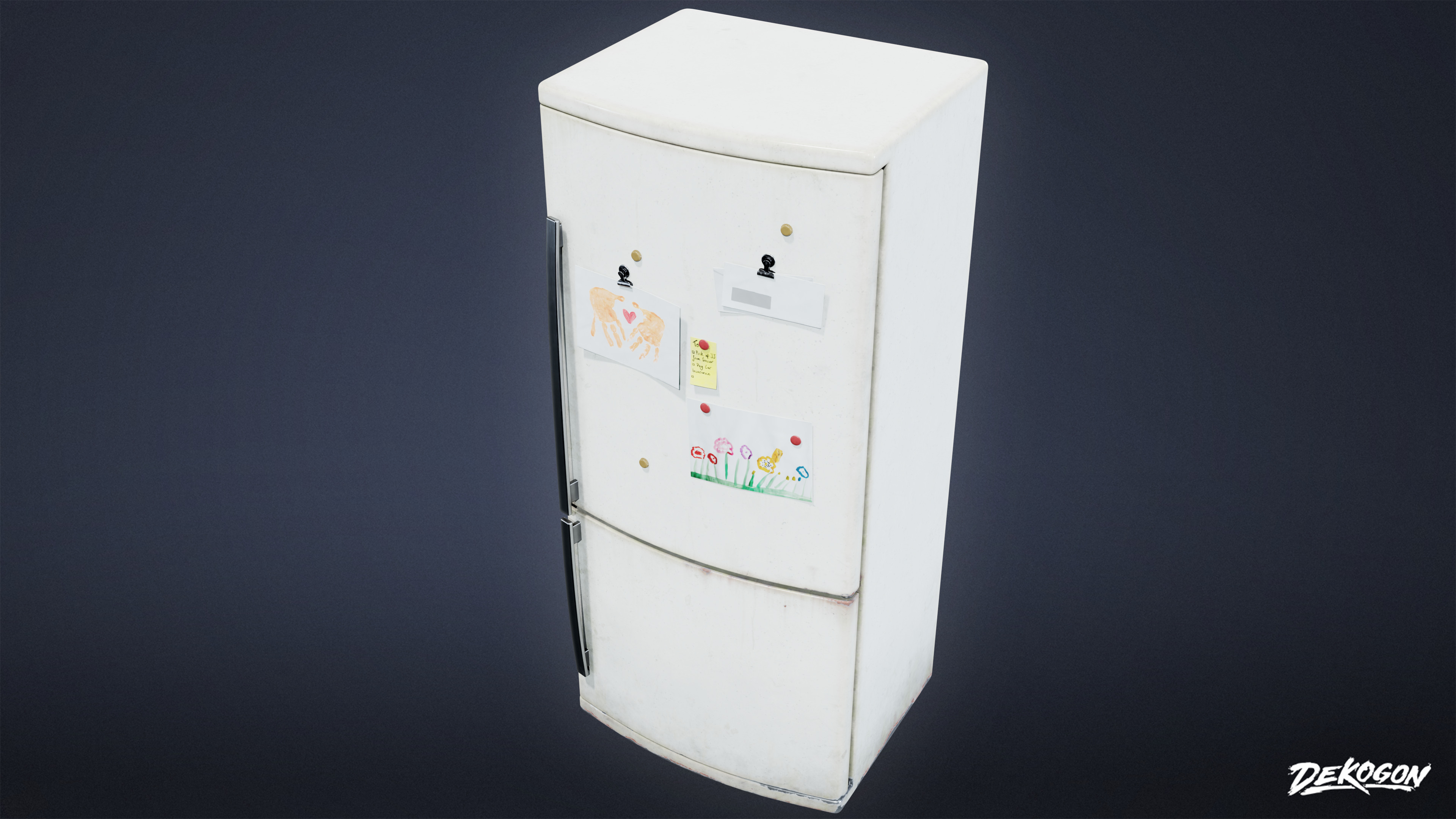 SUBURBS - Refrigerator 04 - LOW POLY AND NANITE Low-poly 3D model_6