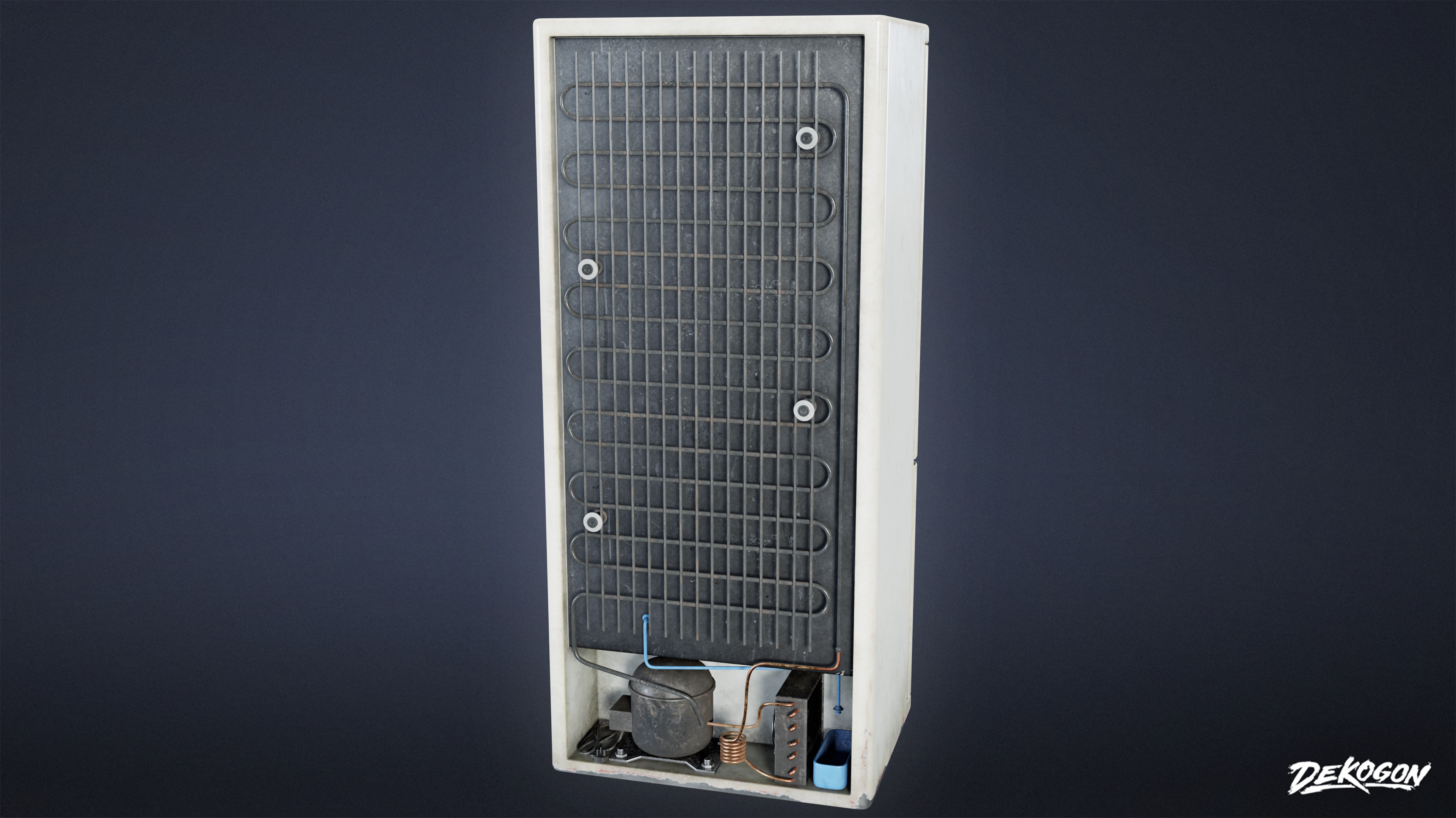 SUBURBS - Refrigerator 04 - LOW POLY AND NANITE Low-poly 3D model_4