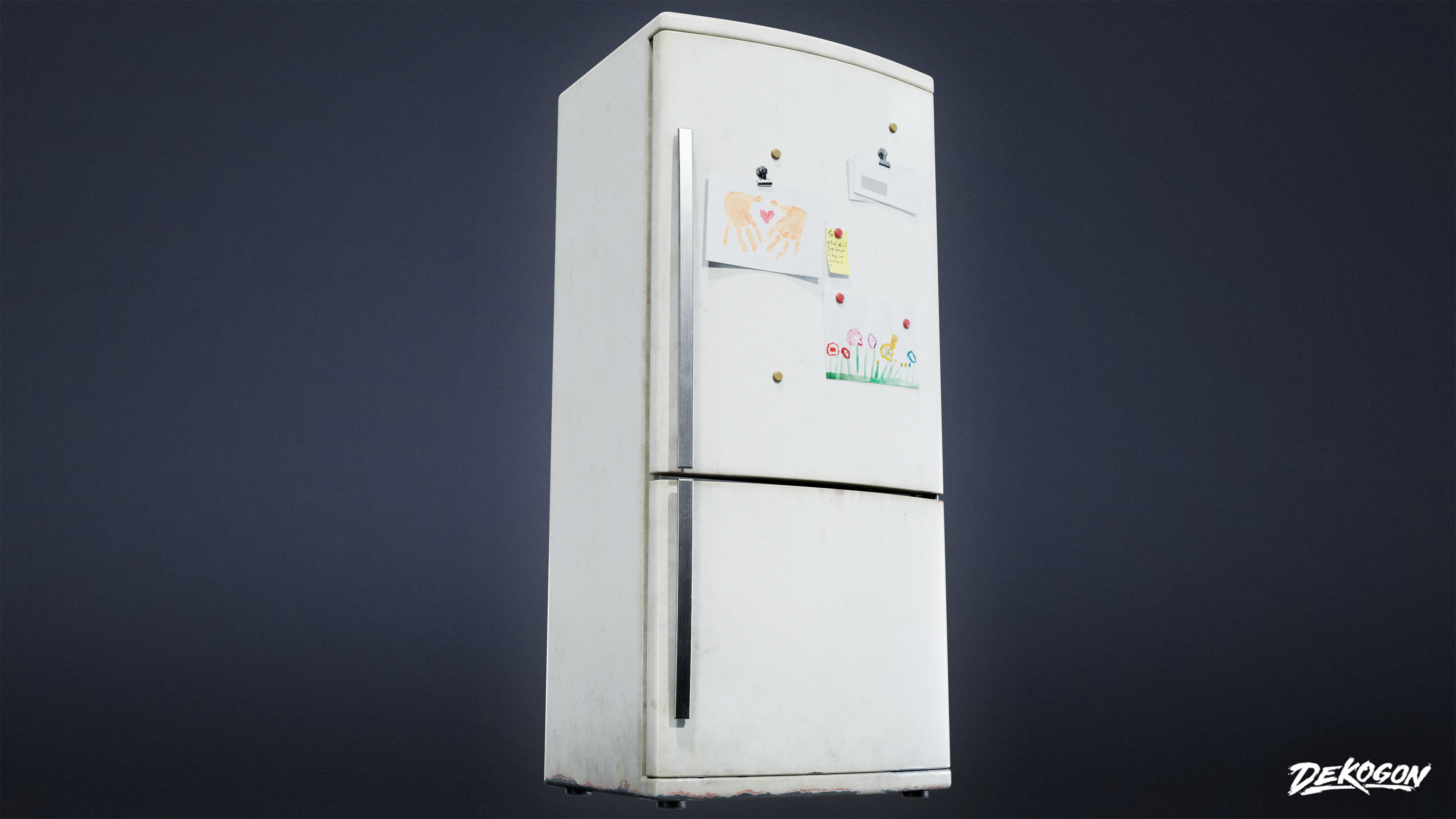 SUBURBS - Refrigerator 04 - LOW POLY AND NANITE Low-poly 3D model_7