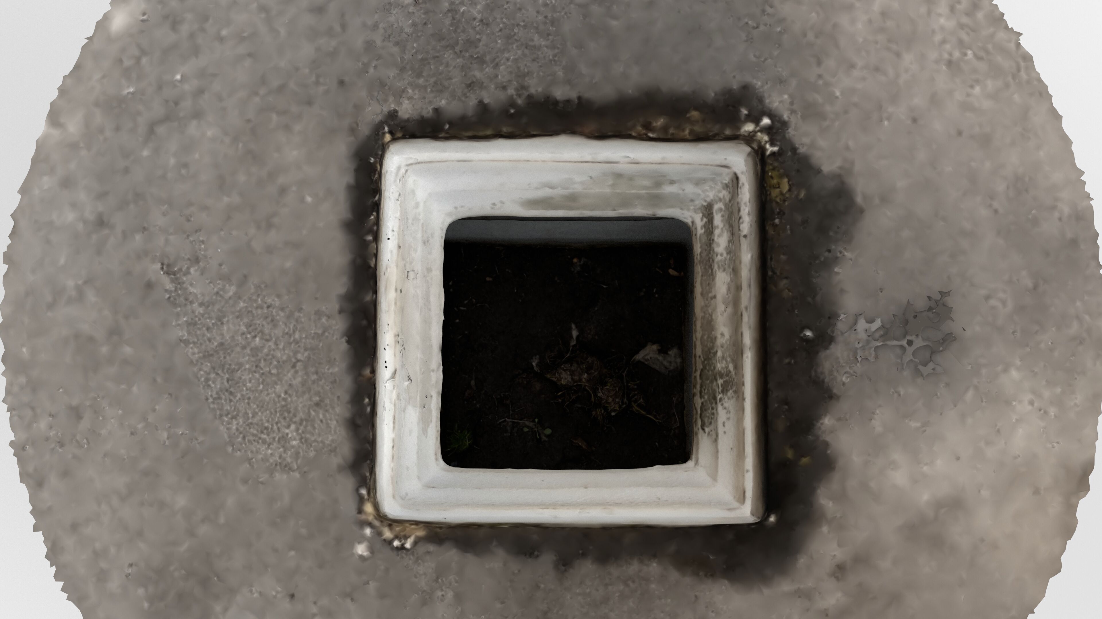 Photorealistic 3D scan of concrete empty planter Low-poly 3D model_11