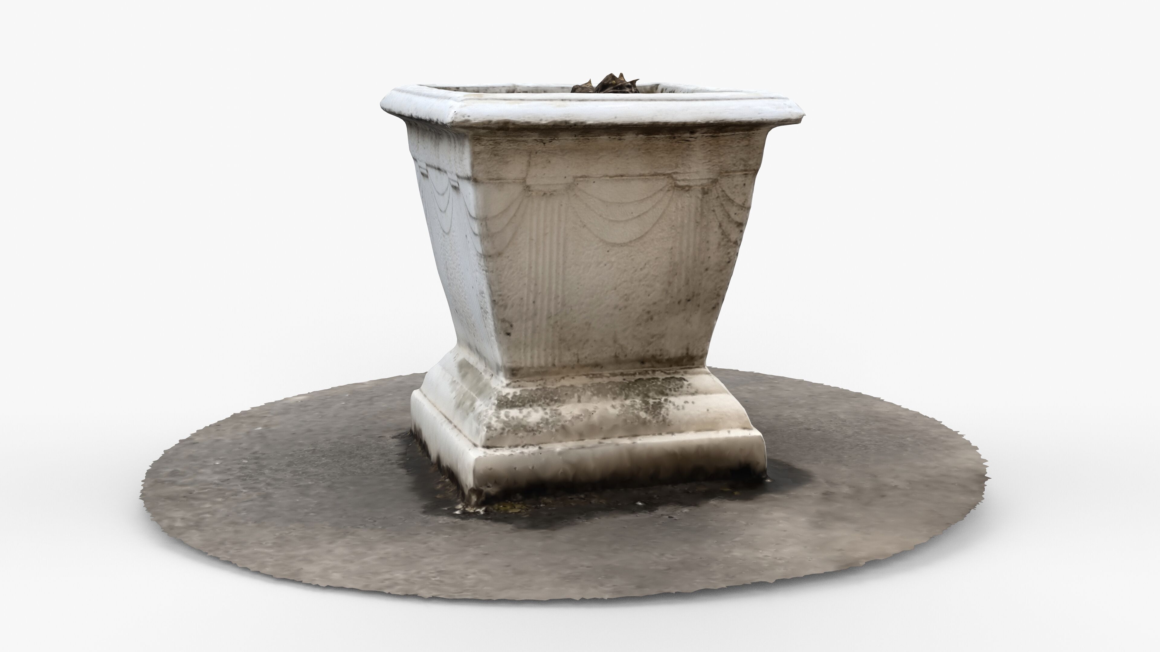 Photorealistic 3D scan of concrete empty planter Low-poly 3D model_12