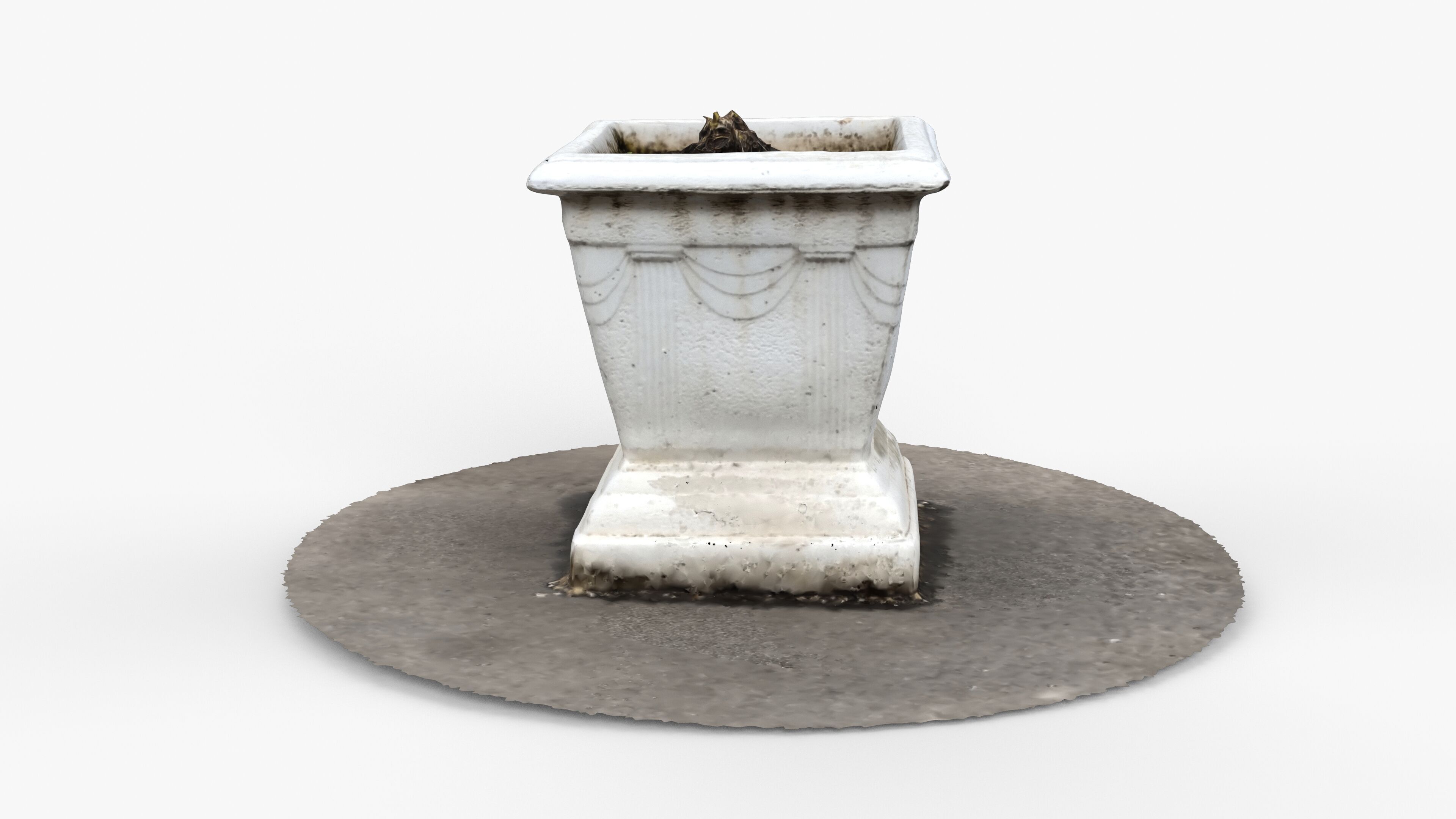 Photorealistic 3D scan of concrete empty planter Low-poly 3D model_5