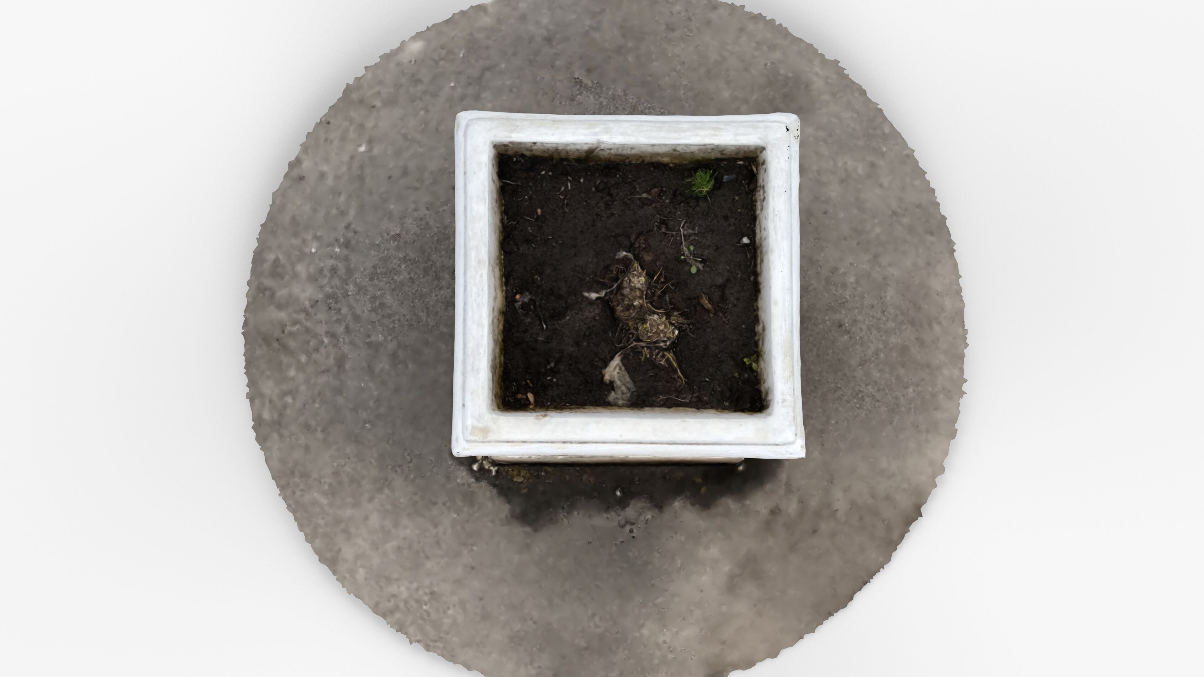 Photorealistic 3D scan of concrete empty planter Low-poly 3D model_8