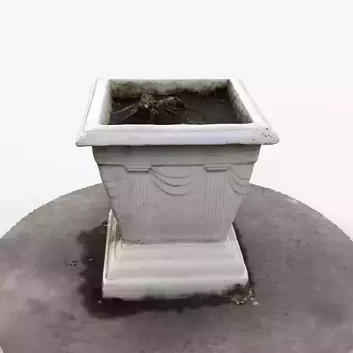 Photorealistic 3D scan of concrete empty planter Low-poly 3D model Photorealistic 3D scan of concrete empty planter Low-poly 3D model