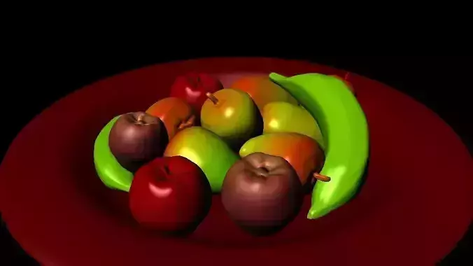 Fruits 3d models apple mango banana s maya 3ds fbx obj
