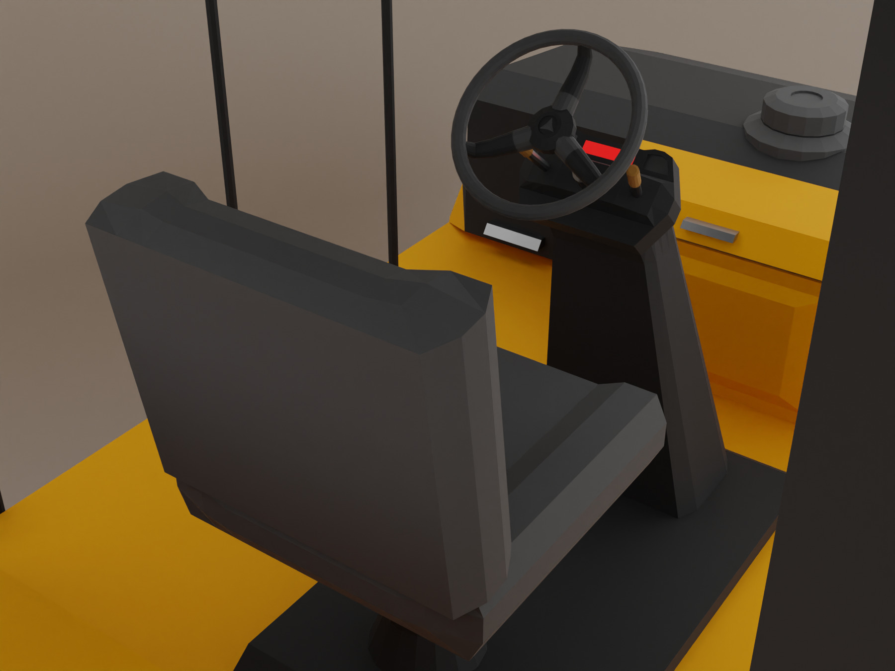 Pneumatic Roller - Heavy Vehicle Low-poly 3D model_8