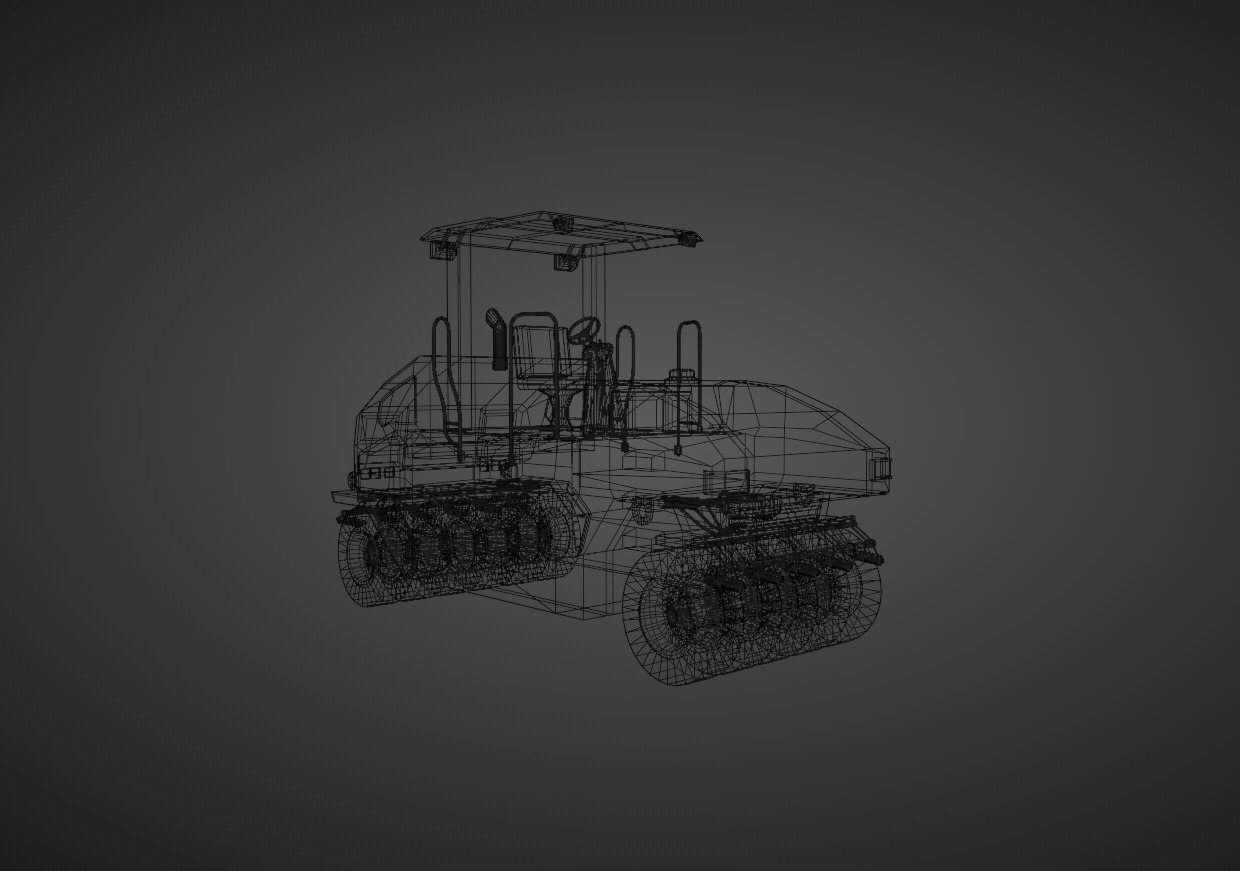 Pneumatic Roller - Heavy Vehicle Low-poly 3D model_13
