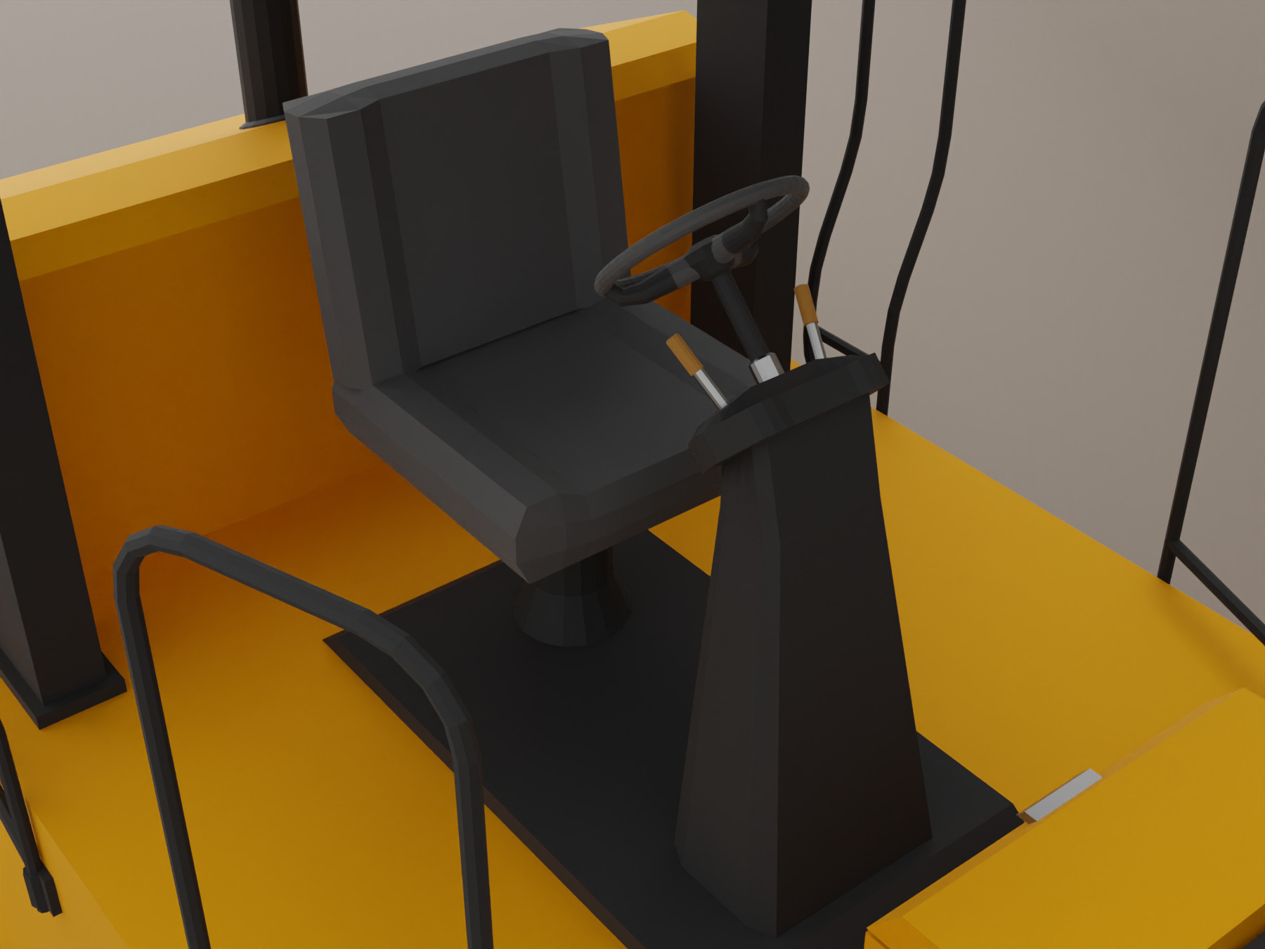 Pneumatic Roller - Heavy Vehicle Low-poly 3D model_9