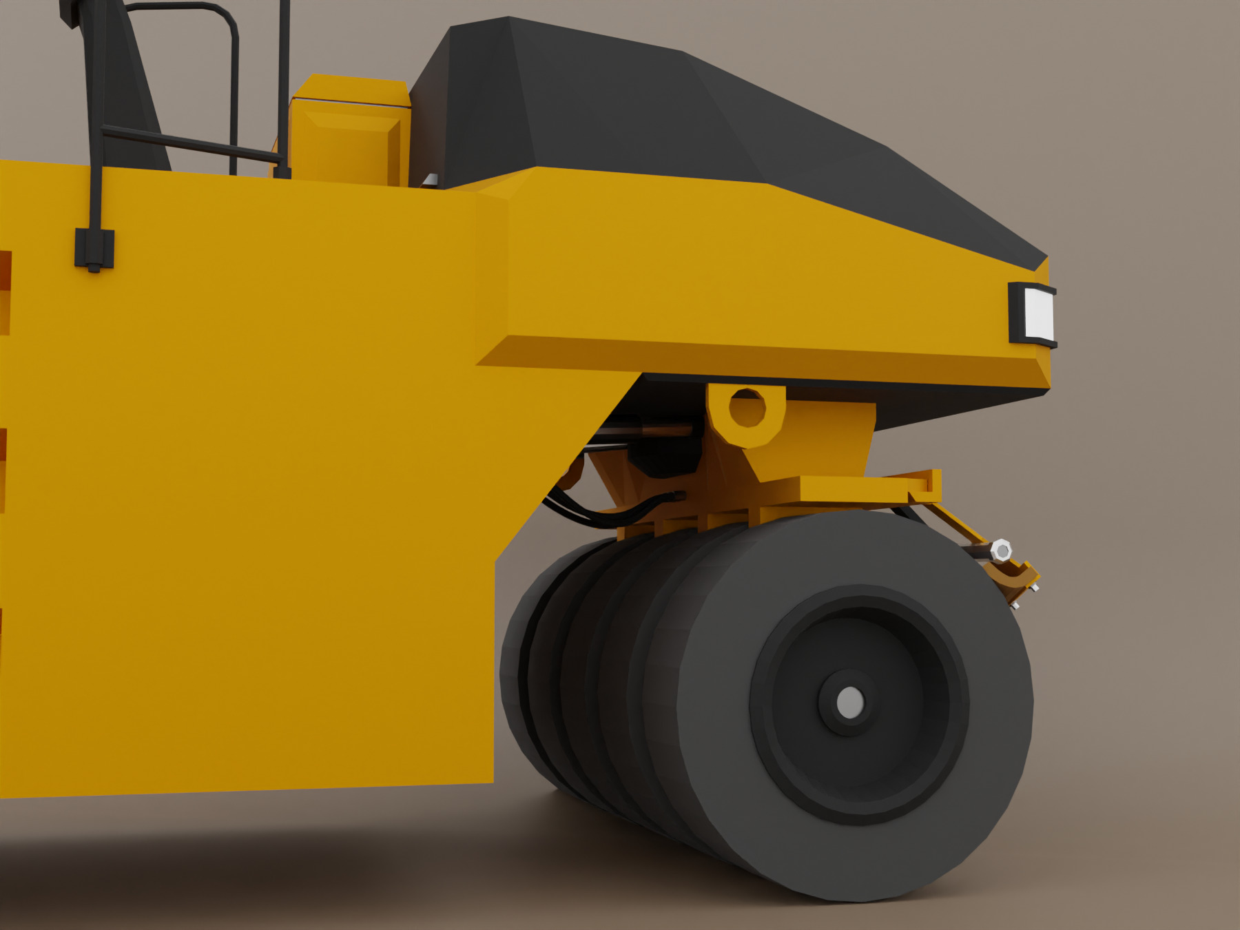 Pneumatic Roller - Heavy Vehicle Low-poly 3D model_6