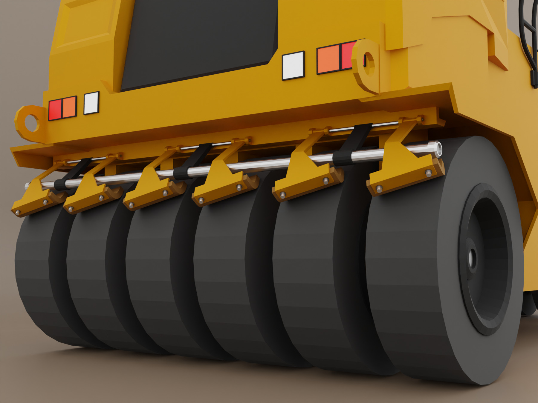 Pneumatic Roller - Heavy Vehicle Low-poly 3D model_7