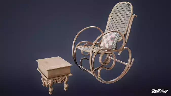 SUBURBS - Rocking Chair Set 01 - LOW POLY AND NANITE