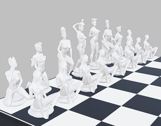 Sexy Women Chess Set 3D print model