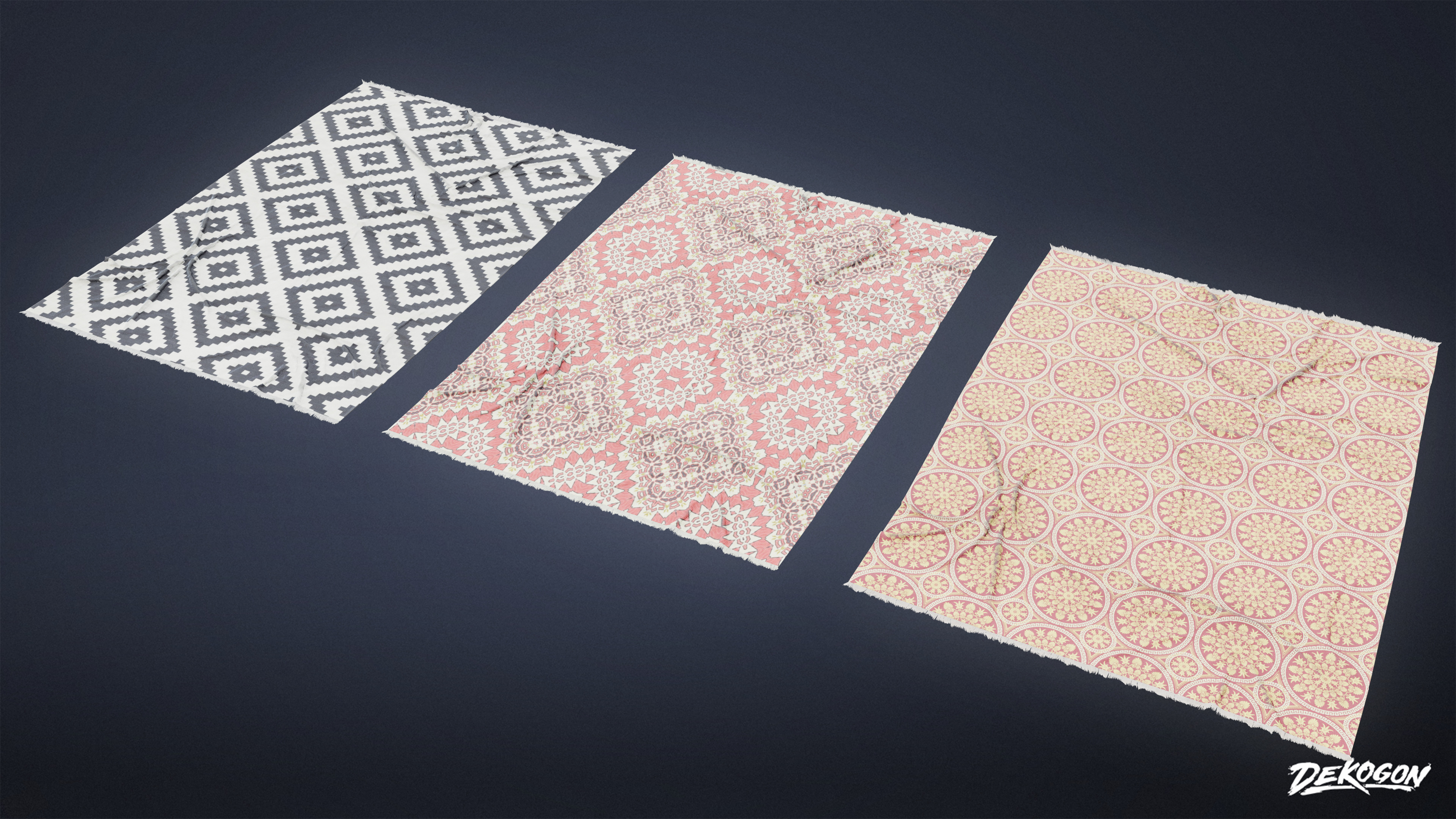 SUBURBS - Rug Set 19 - LOW POLY AND NANITE Low-poly 3D model_2
