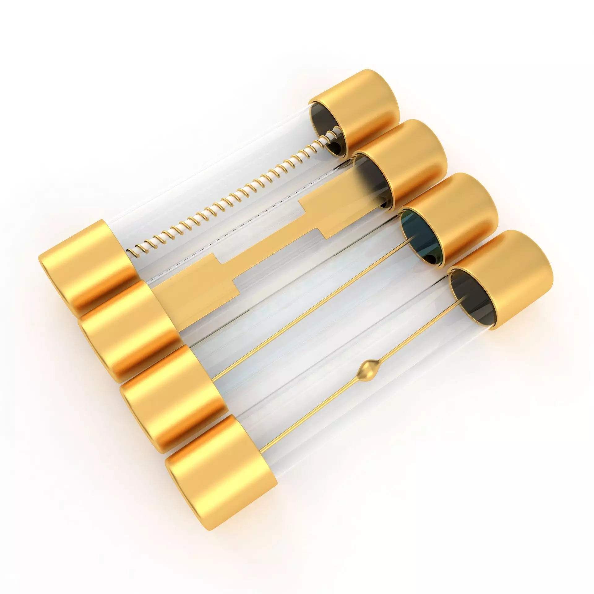 Glass Tube Fuse Gold Collection 3D model_0