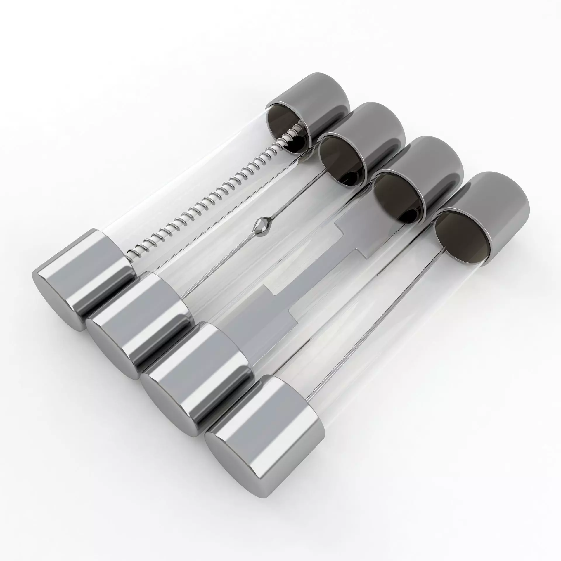 Glass Tube Fuse Silver Collection 3D model_0