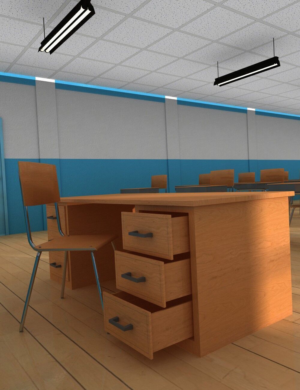 class room  3D model_2
