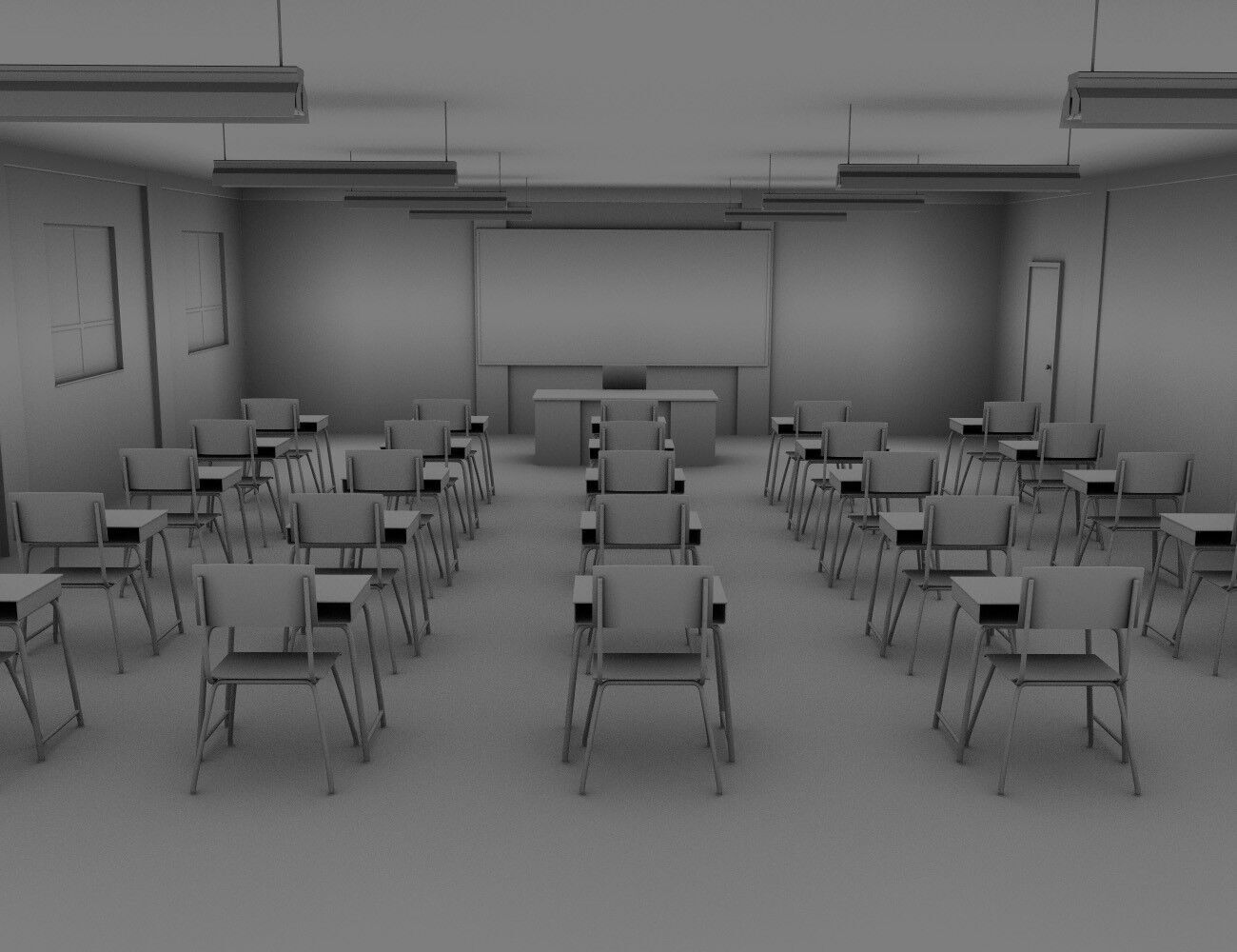 class room  3D model_4