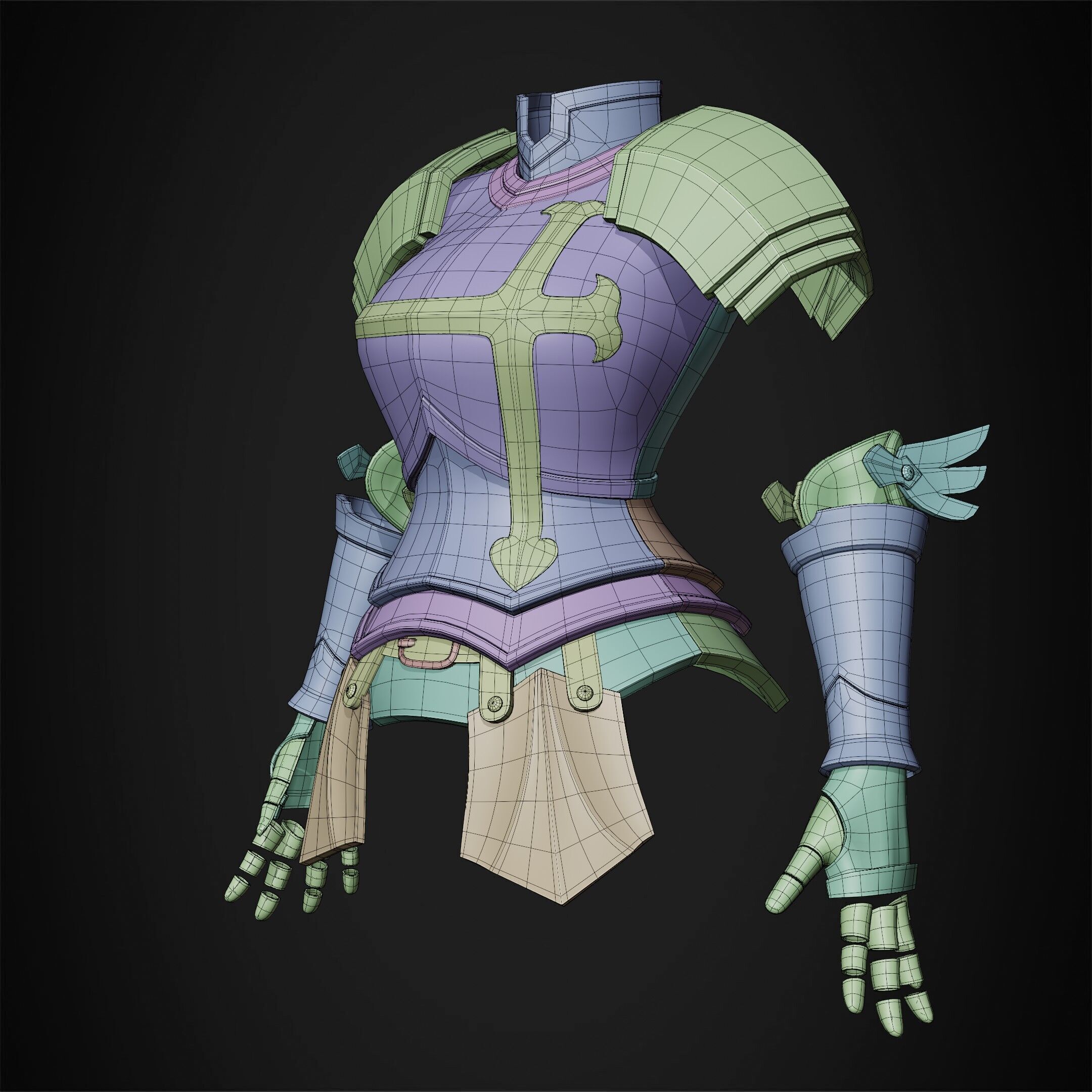 Fairy Tail Erza Scarlet Heart Kreuz Armor for Cosplay 3D print model_13