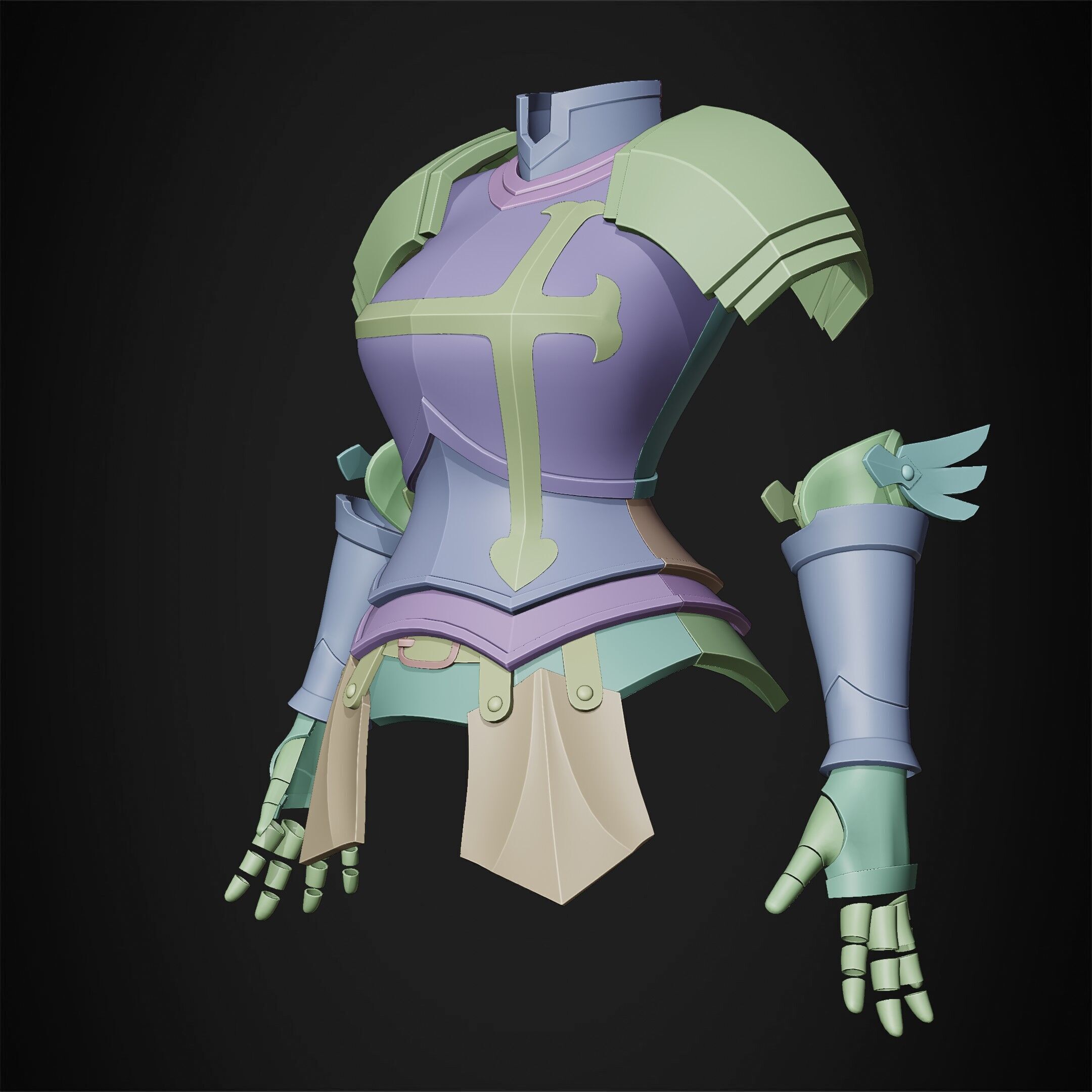 Fairy Tail Erza Scarlet Heart Kreuz Armor for Cosplay 3D print model_12