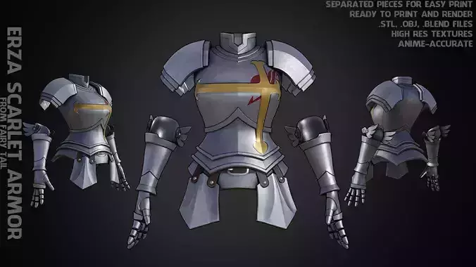 Fairy Tail Erza Scarlet Heart Kreuz Armor for Cosplay 3D print model