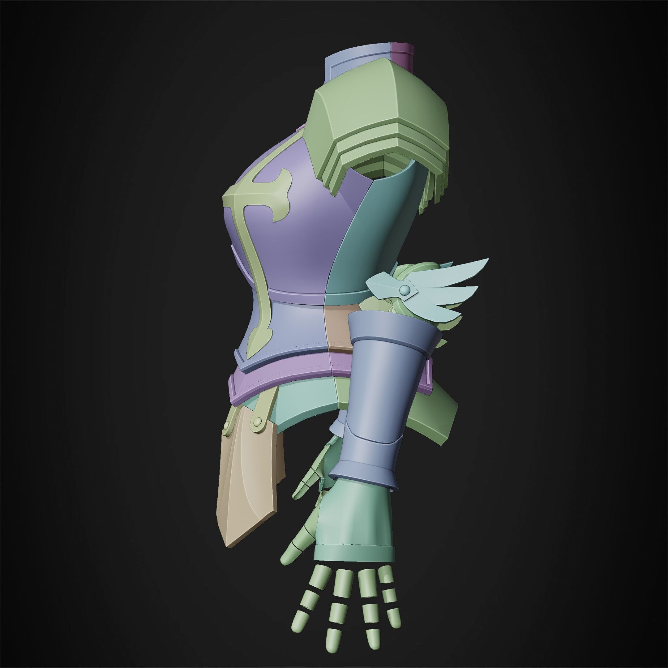 Fairy Tail Erza Scarlet Heart Kreuz Armor for Cosplay 3D print model_14