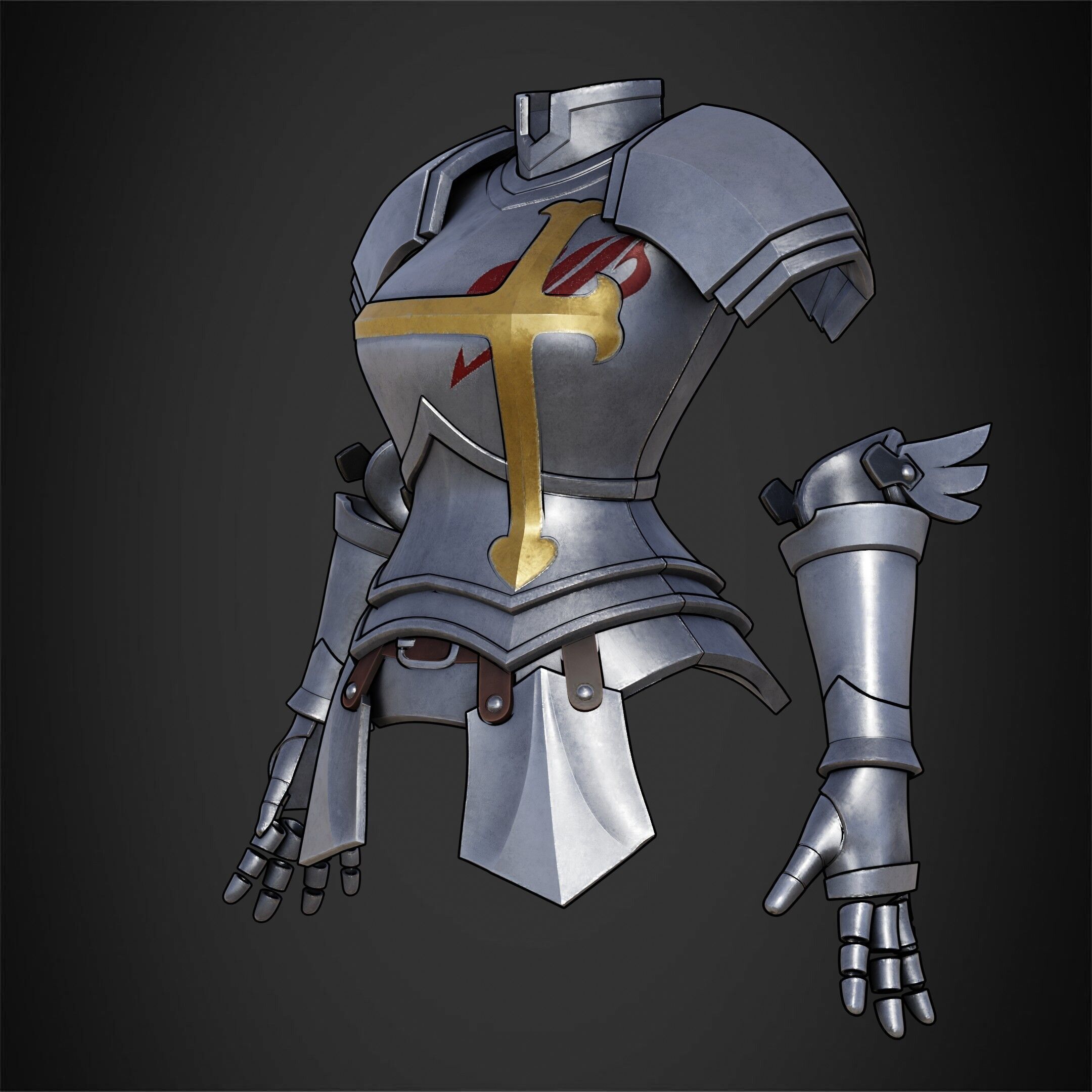 Fairy Tail Erza Scarlet Heart Kreuz Armor for Cosplay 3D print model_3
