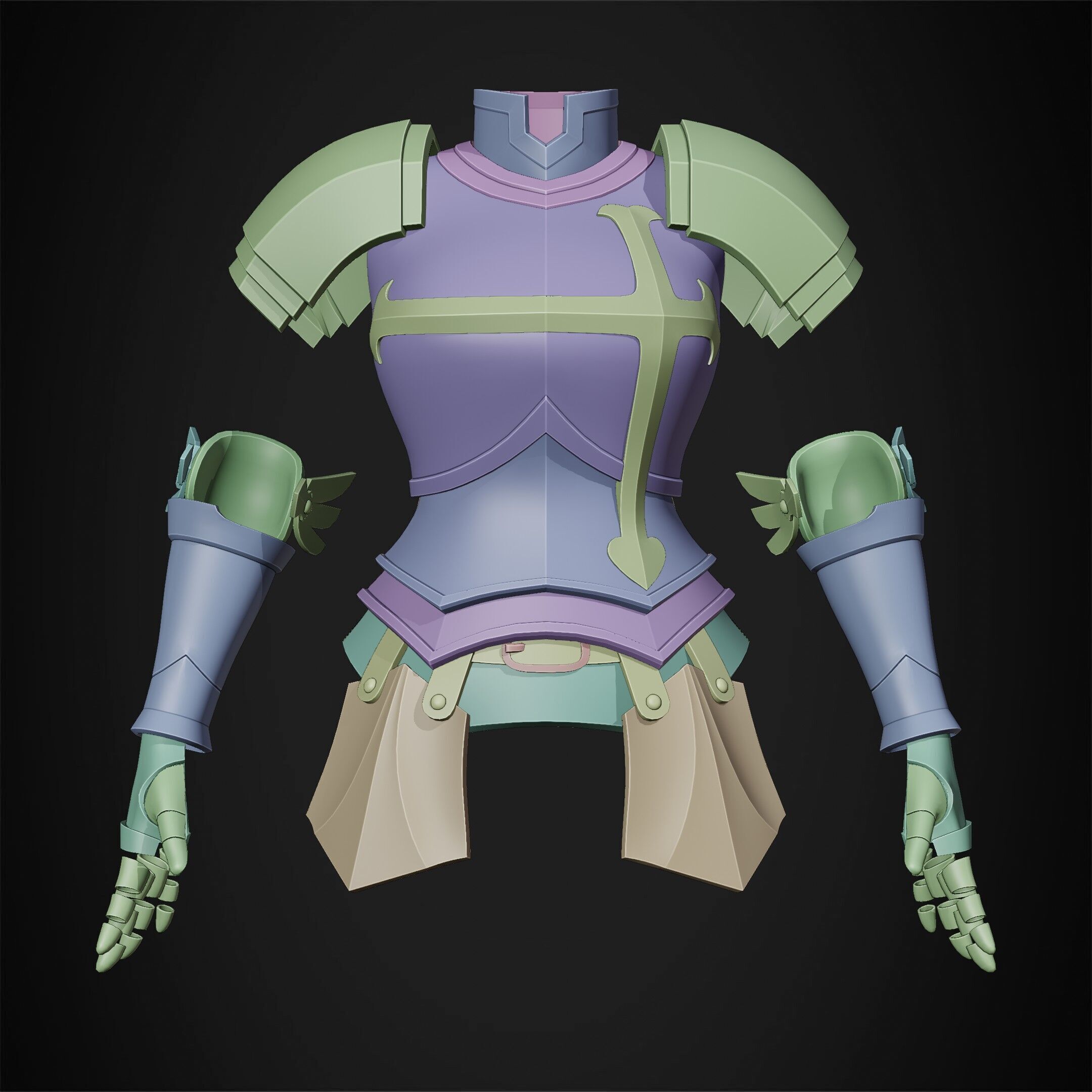 Fairy Tail Erza Scarlet Heart Kreuz Armor for Cosplay 3D print model_10