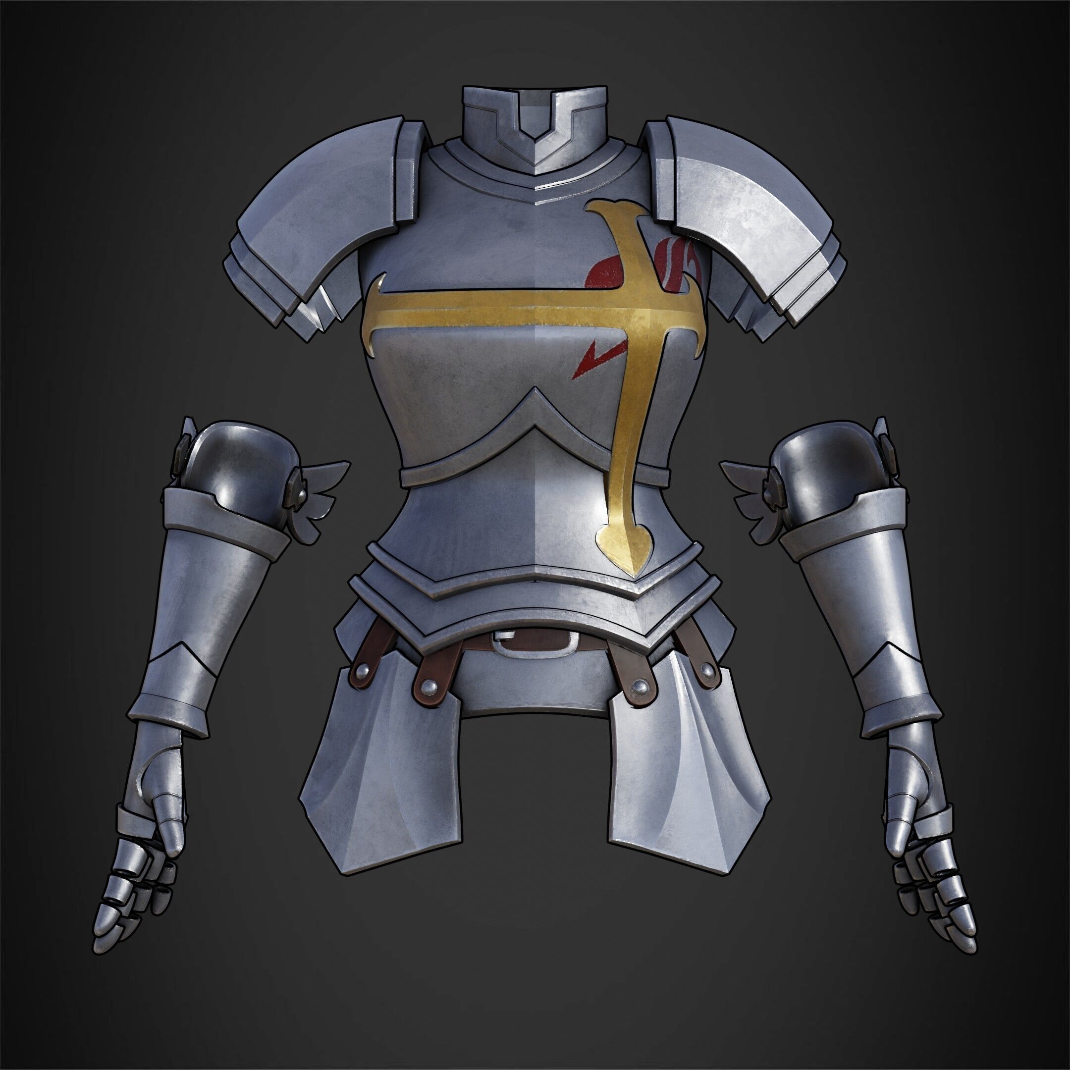 Fairy Tail Erza Scarlet Heart Kreuz Armor for Cosplay 3D print model_2