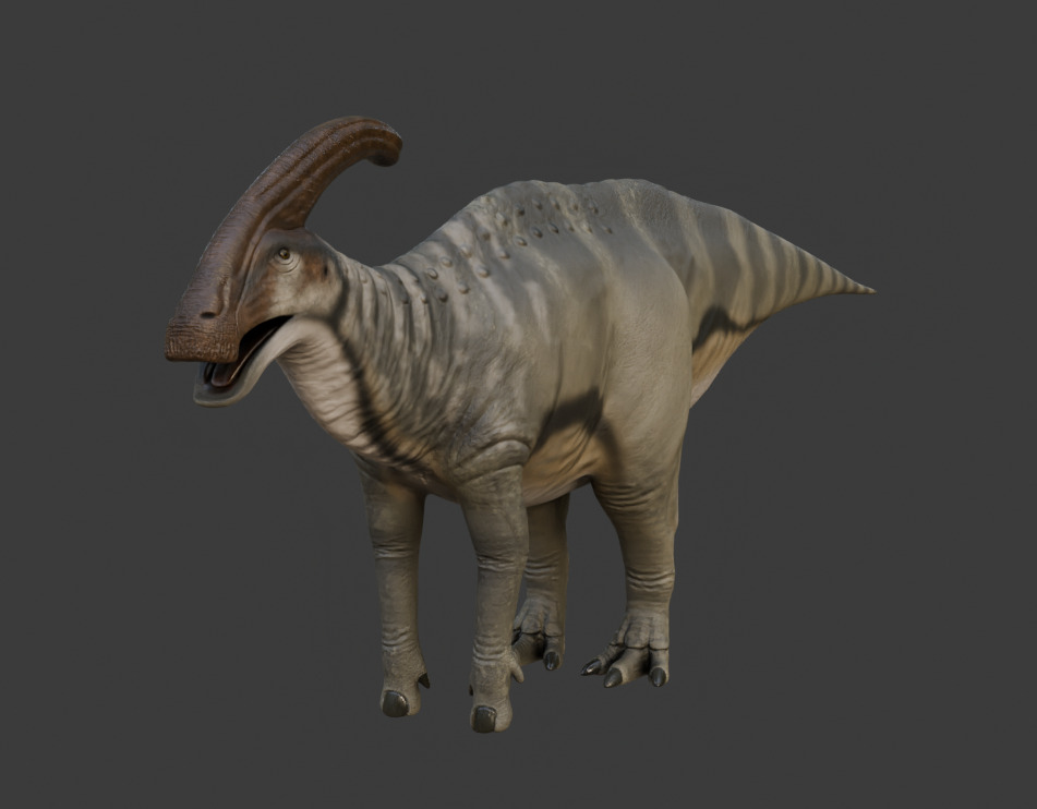 Parasaurolophus walkeri - Rig 3D model_1