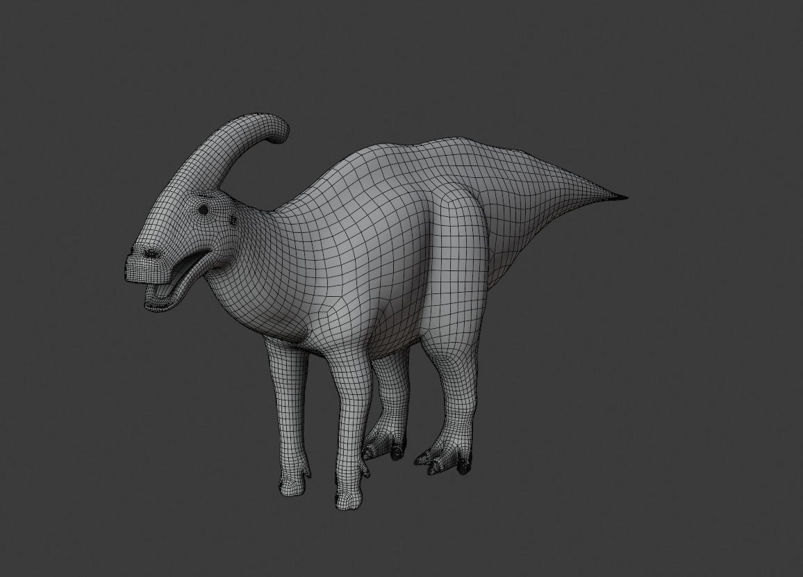 Parasaurolophus walkeri - Rig 3D model_5